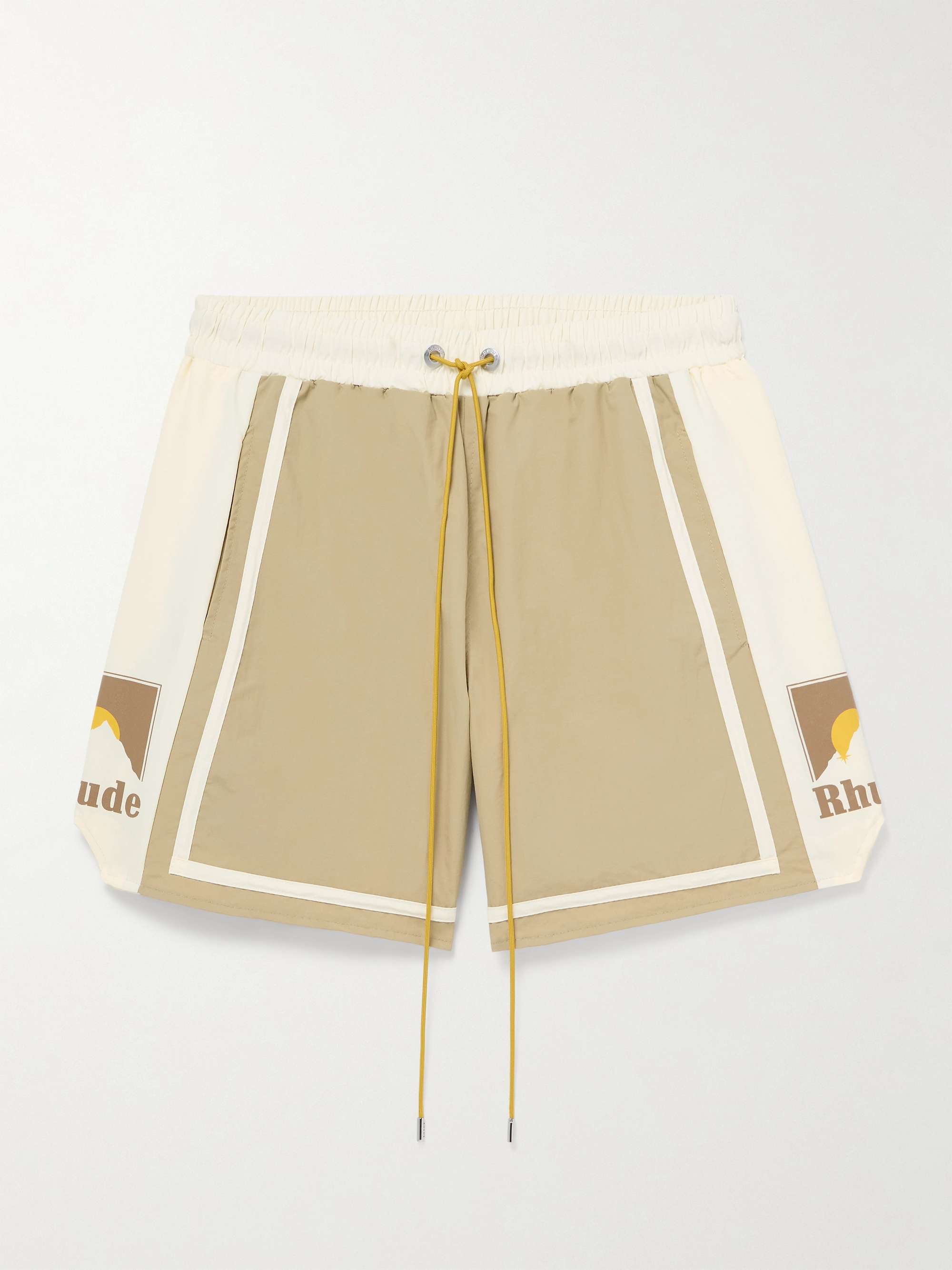 Moonlight Wide-Leg Logo-Print Shell Drawstring Shorts view