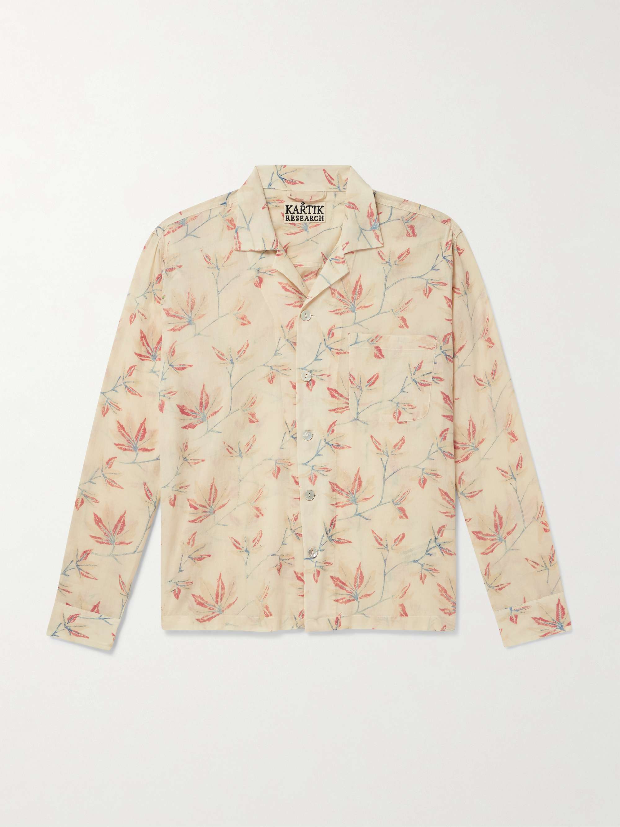 Camp-Collar Floral-Print Cotton-Voile Shirt view