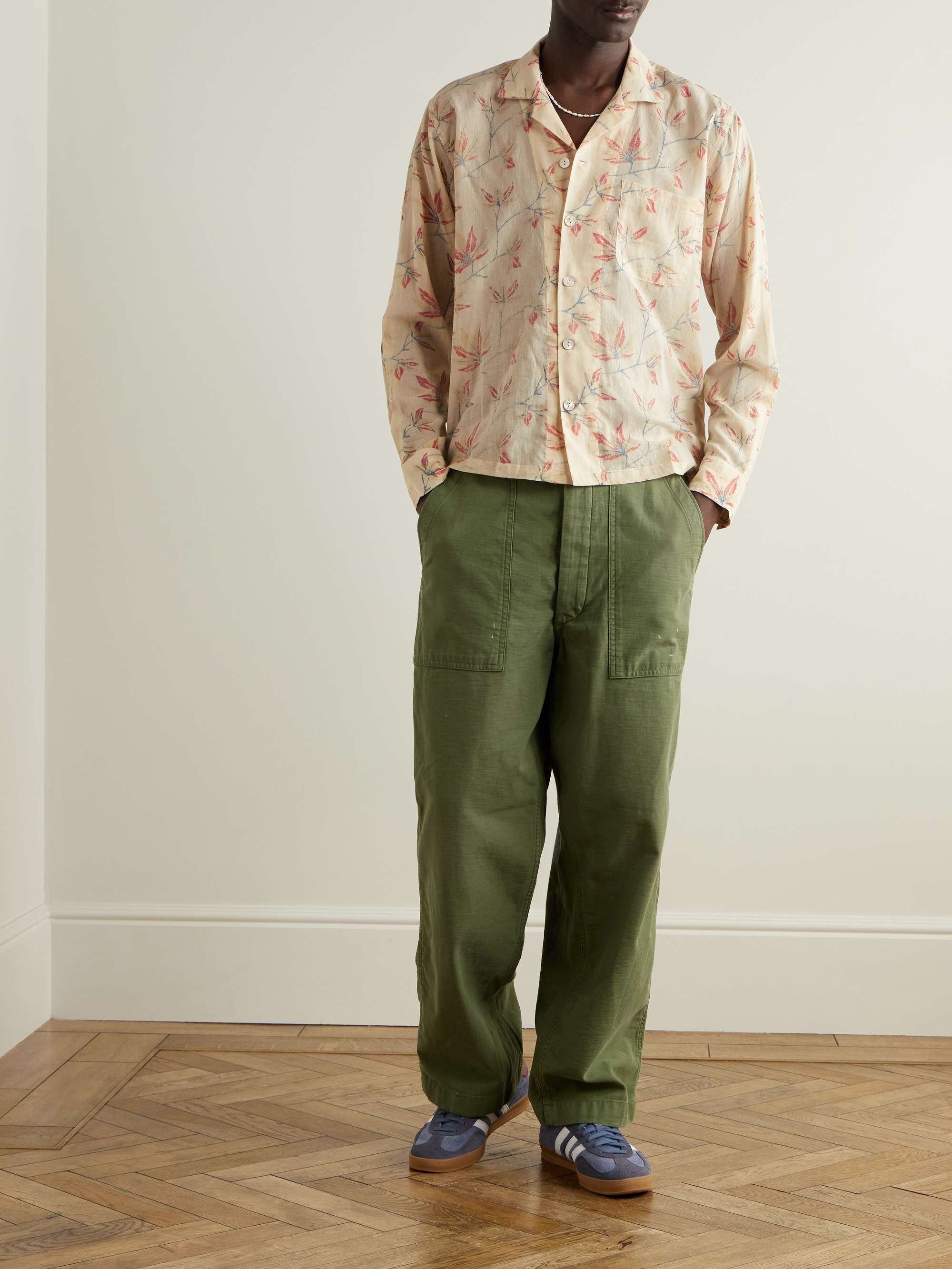 Camp-Collar Floral-Print Cotton-Voile Shirt view