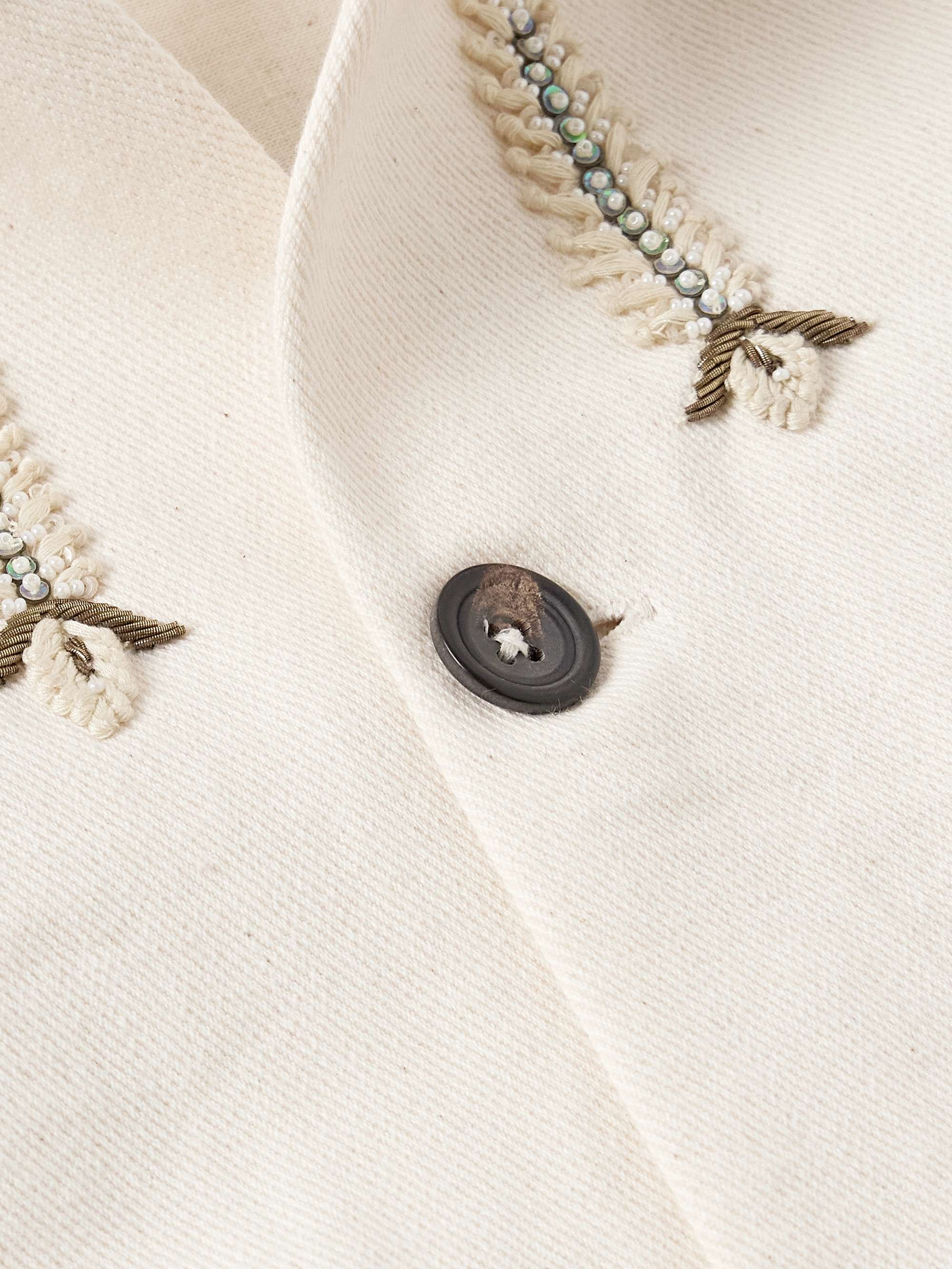 Embellished Embroidered Cotton-Twill Jacket view