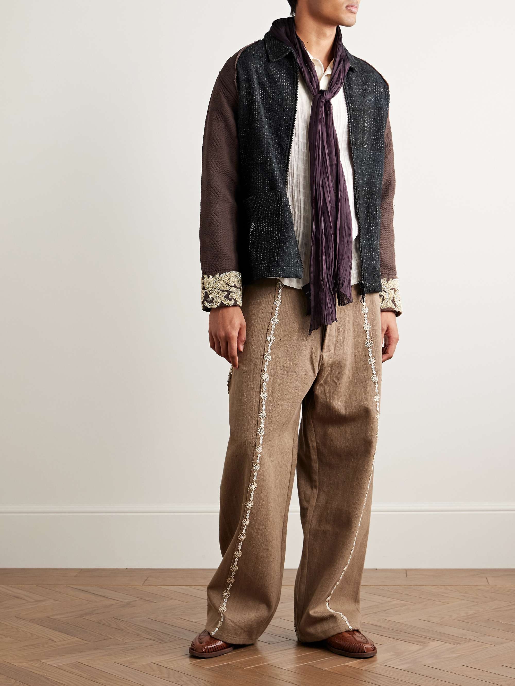 Zardozi Embellished Embroidered Cotton Jacket view