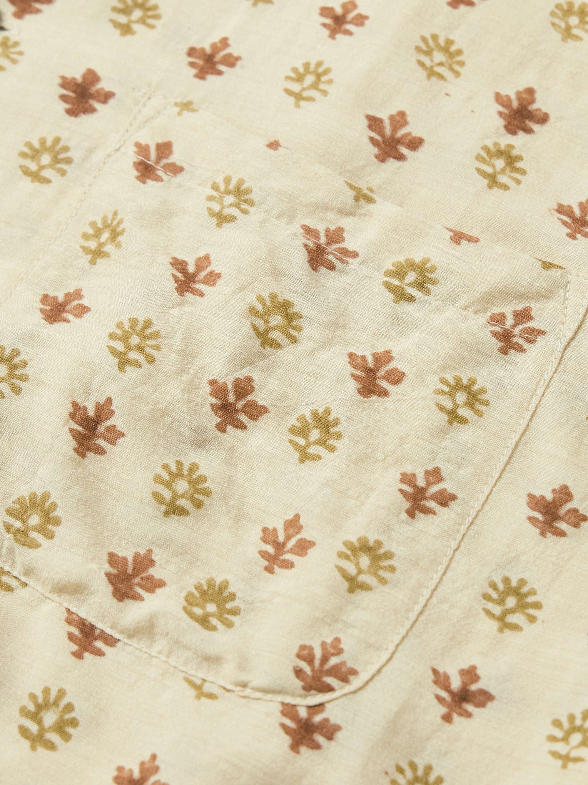 Camp-Collar Embroidered Silk Shirt view
