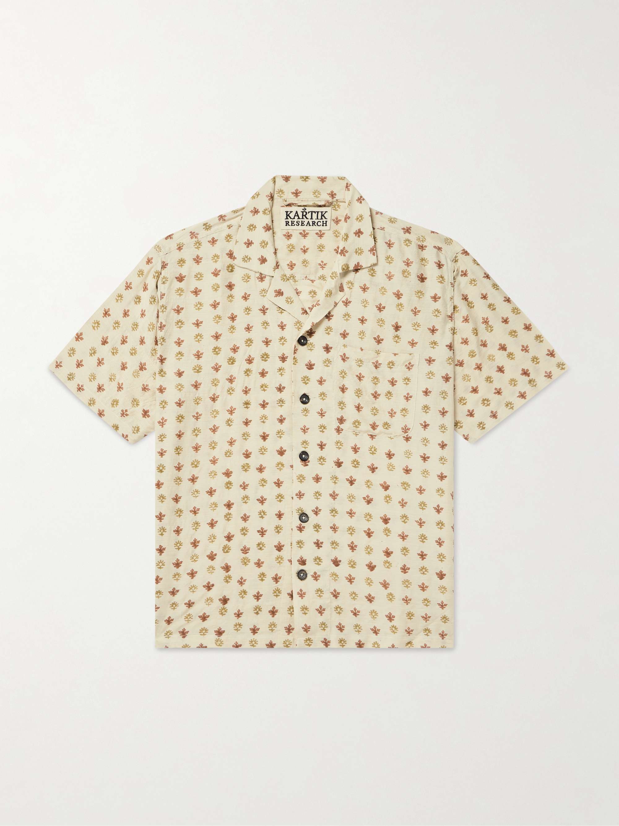 Camp-Collar Embroidered Silk Shirt view