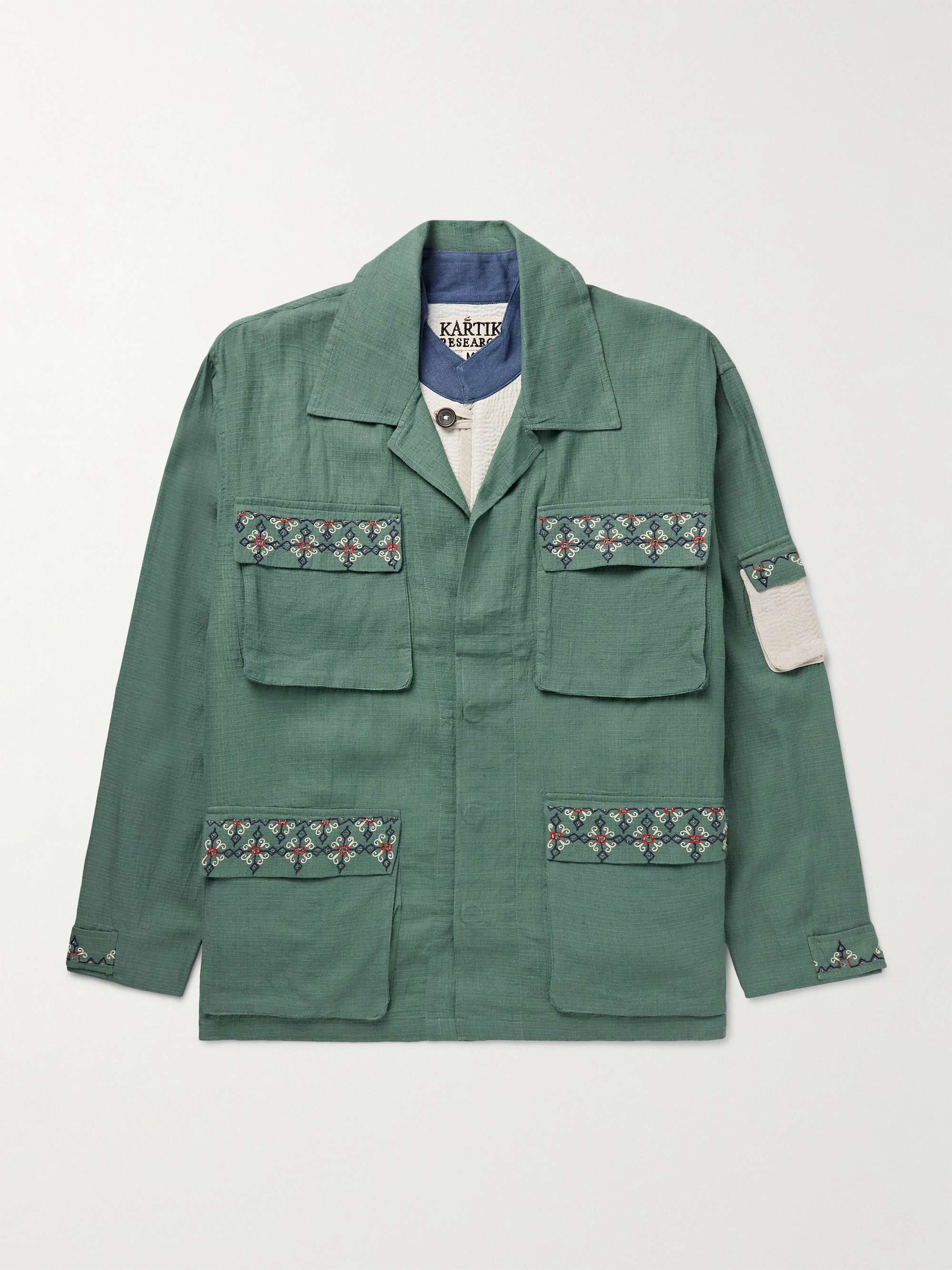 Embroidered Cotton-Ripstop Jacket with Detachable Liner view