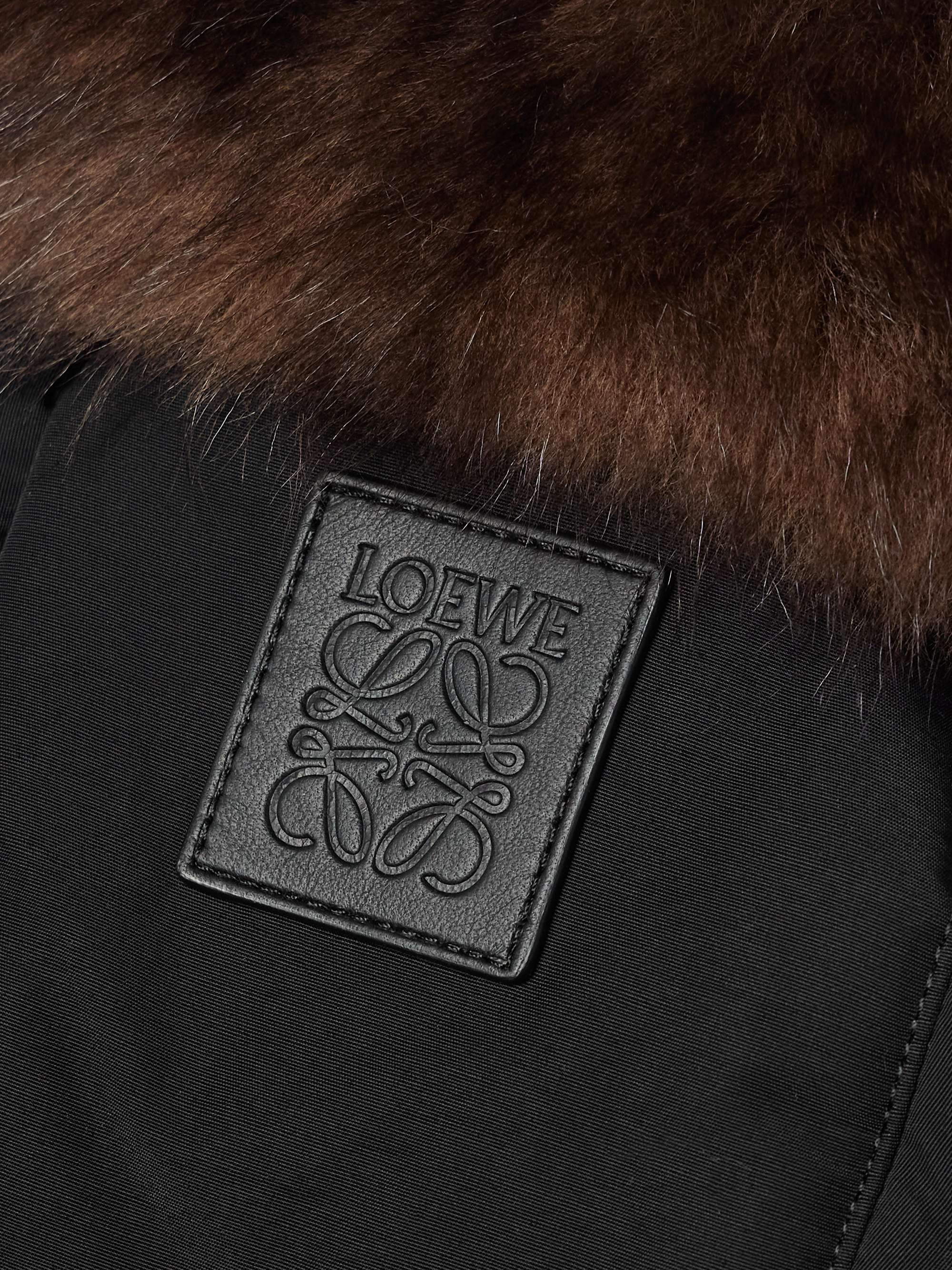 Faux-Fur Trimmed Padded Cotton-Blend Hooded Jacket view