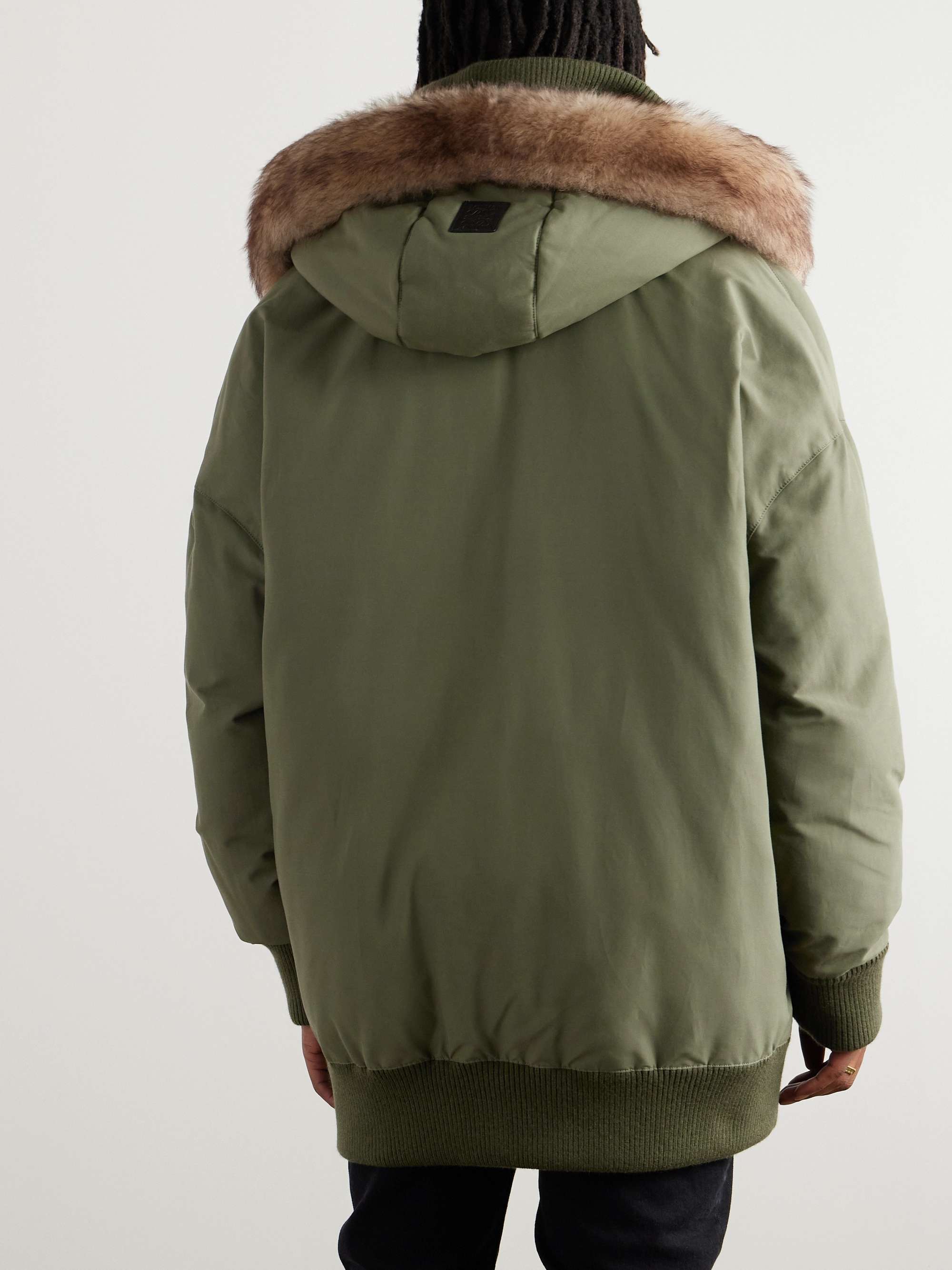 Shearling-Trimmed Cotton-Blend Jacket view