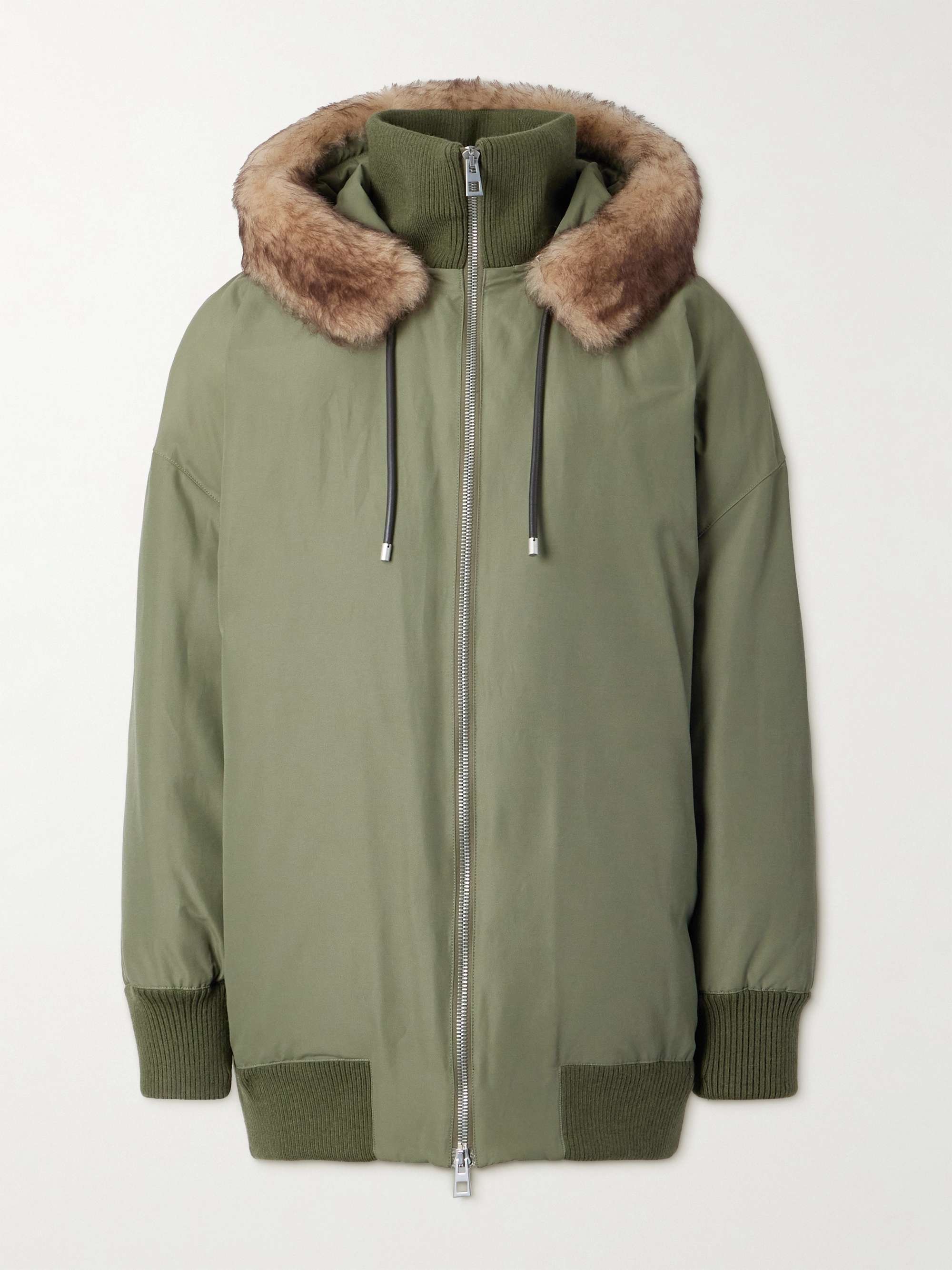 Shearling-Trimmed Cotton-Blend Jacket view