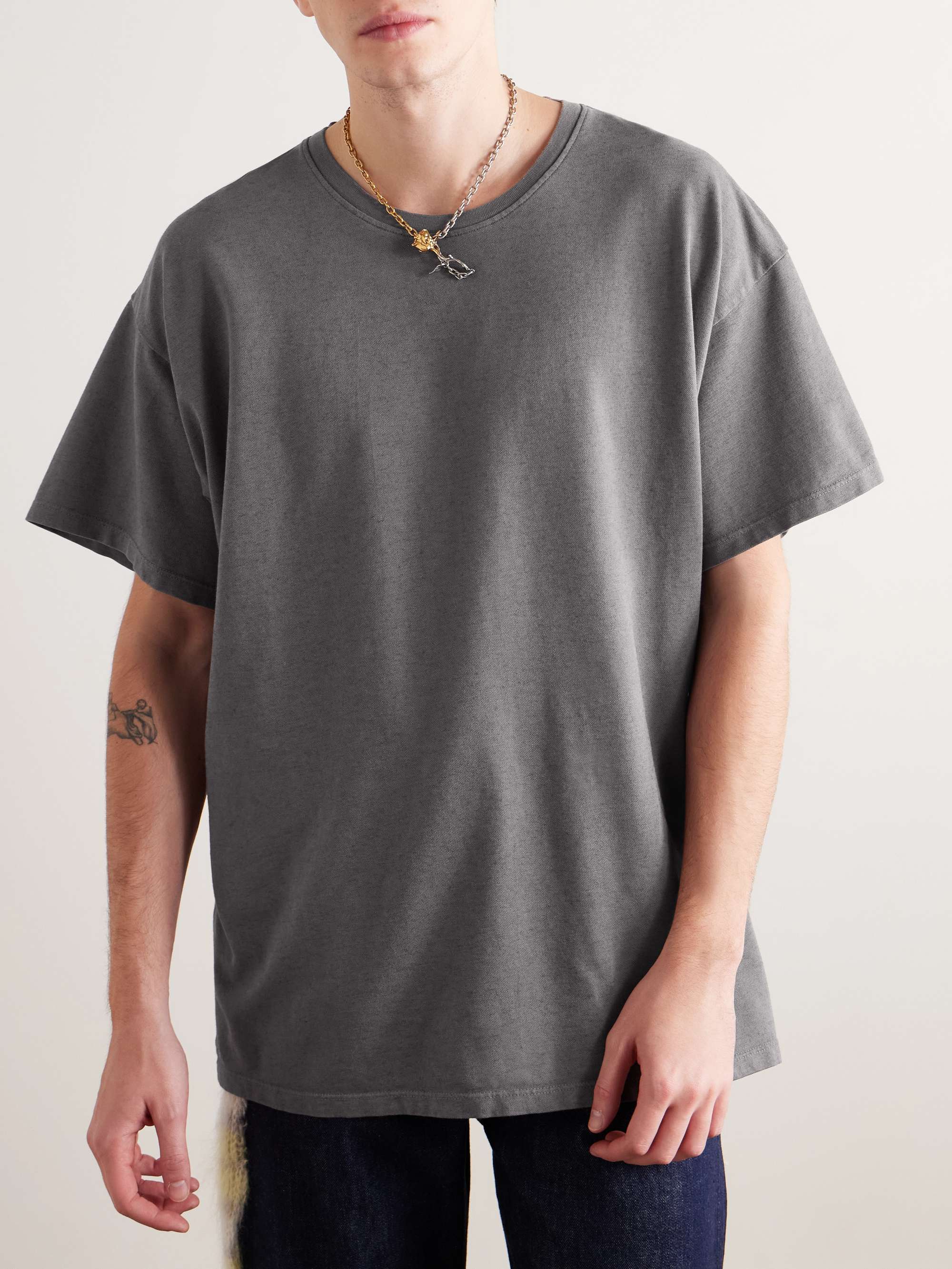 Cotton and Cashmere-Blend Jersey T-Shirt view