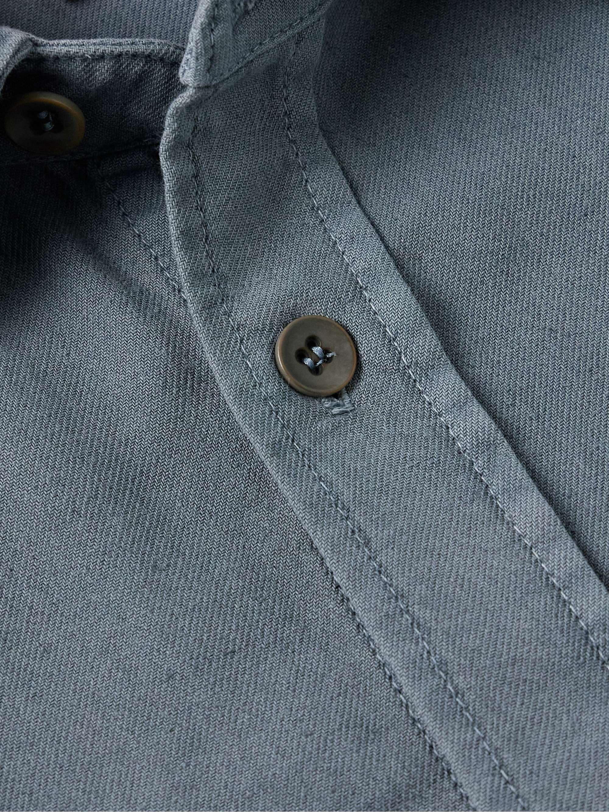 Early Dawn Stonewashed Cotton and Silk-Blend Twill Overshirt view