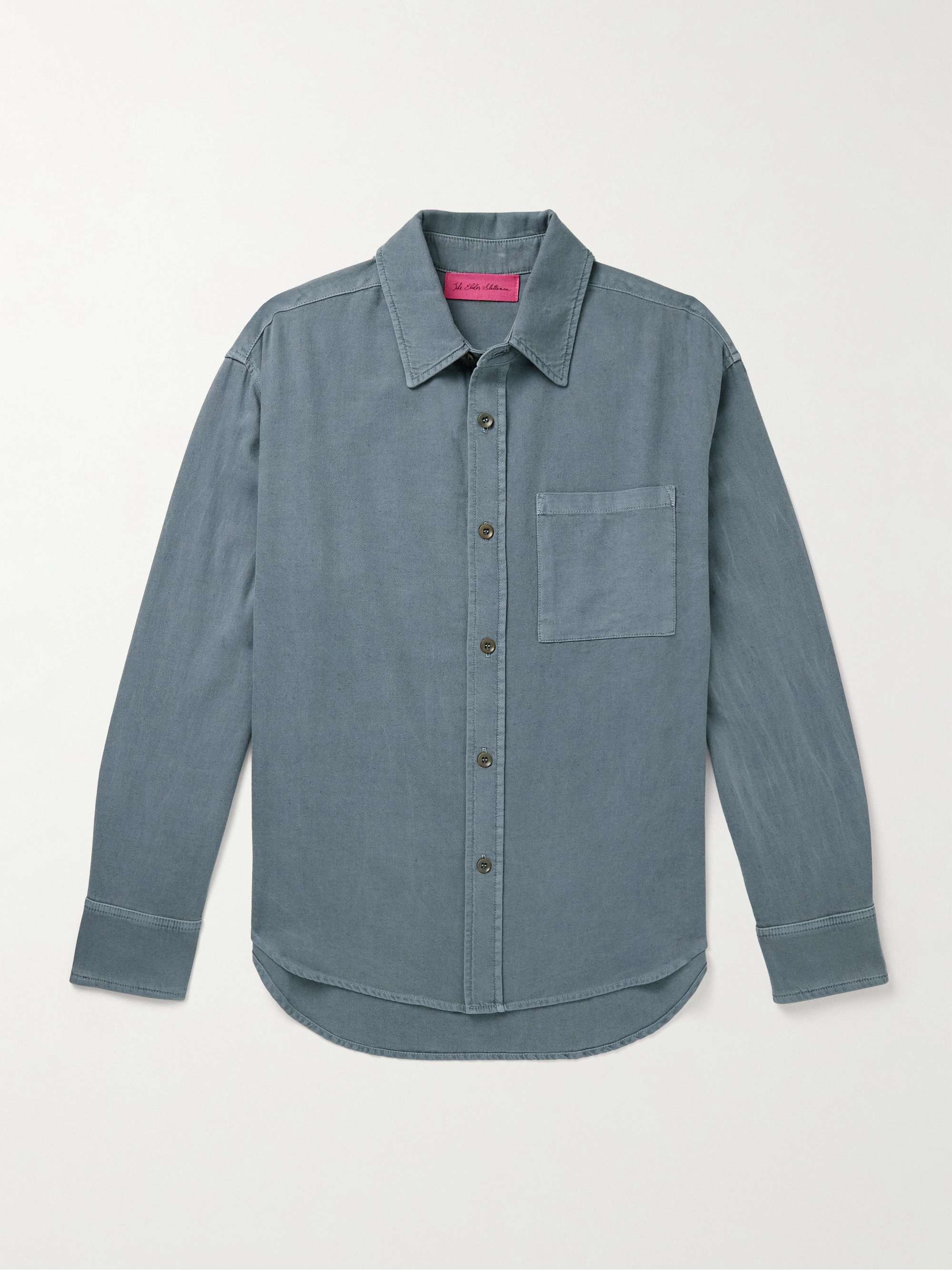 Early Dawn Stonewashed Cotton and Silk-Blend Twill Overshirt view