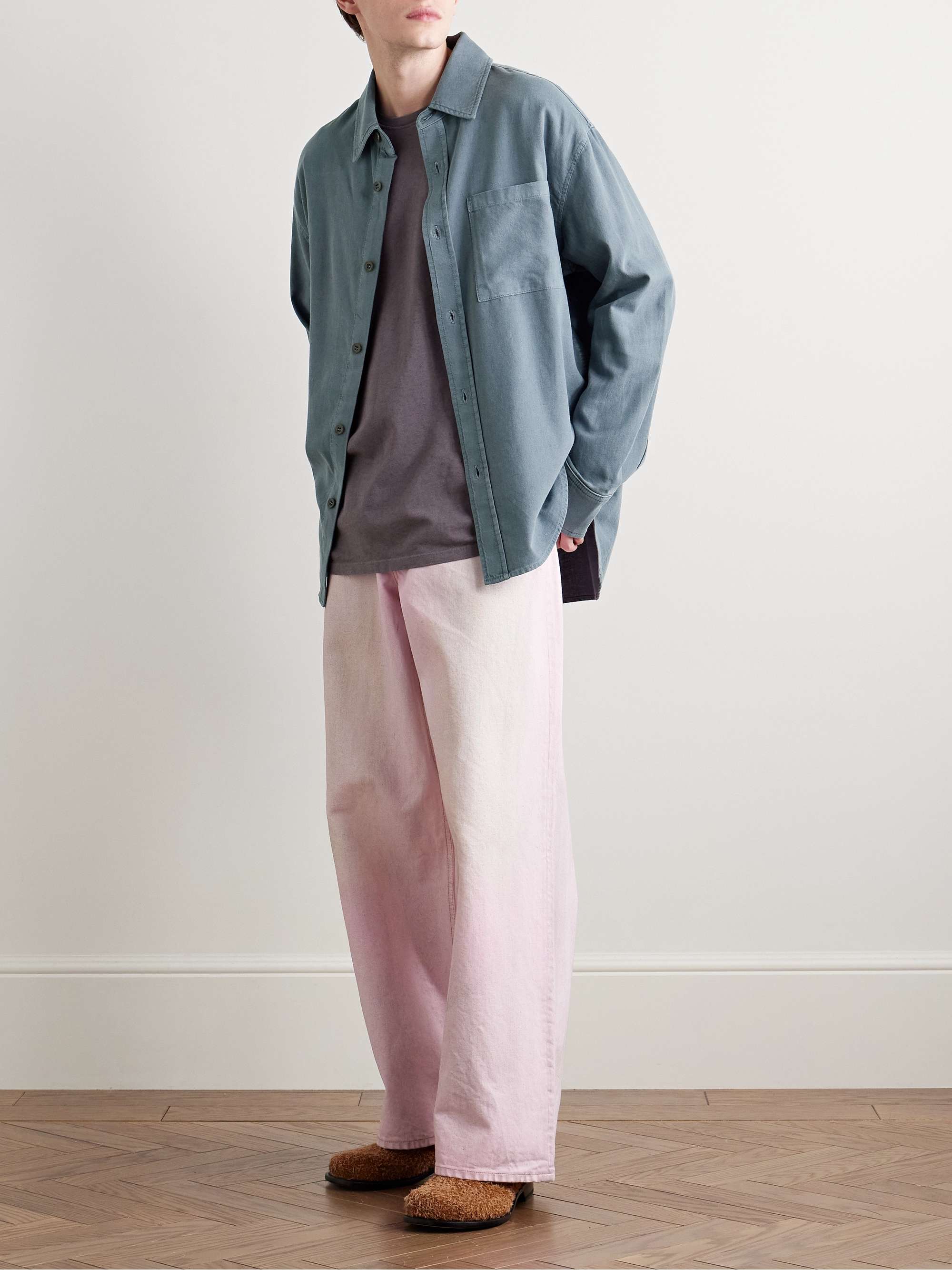 Early Dawn Stonewashed Cotton and Silk-Blend Twill Overshirt view