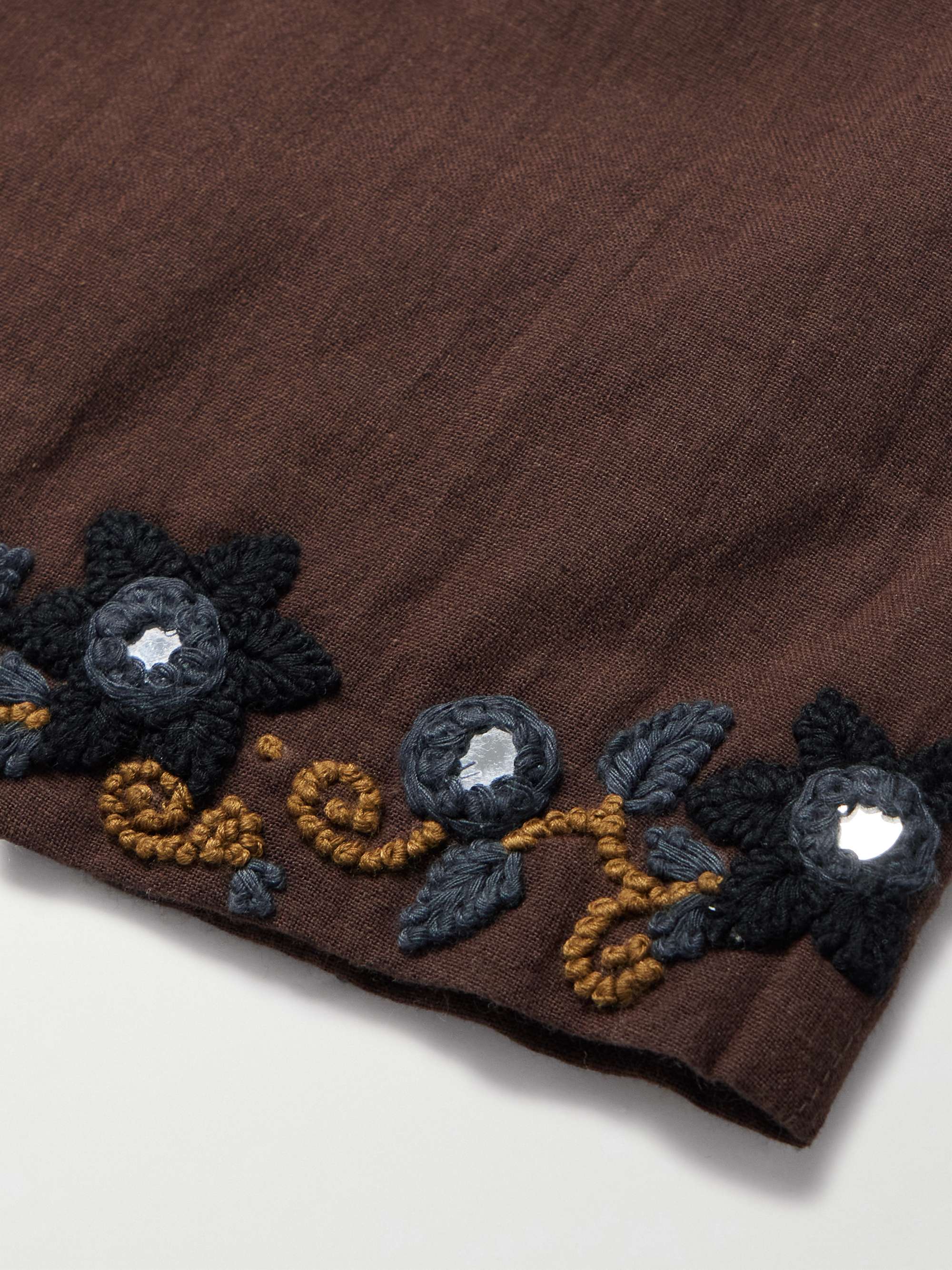 Embellished Embroidered Cotton Shorts view