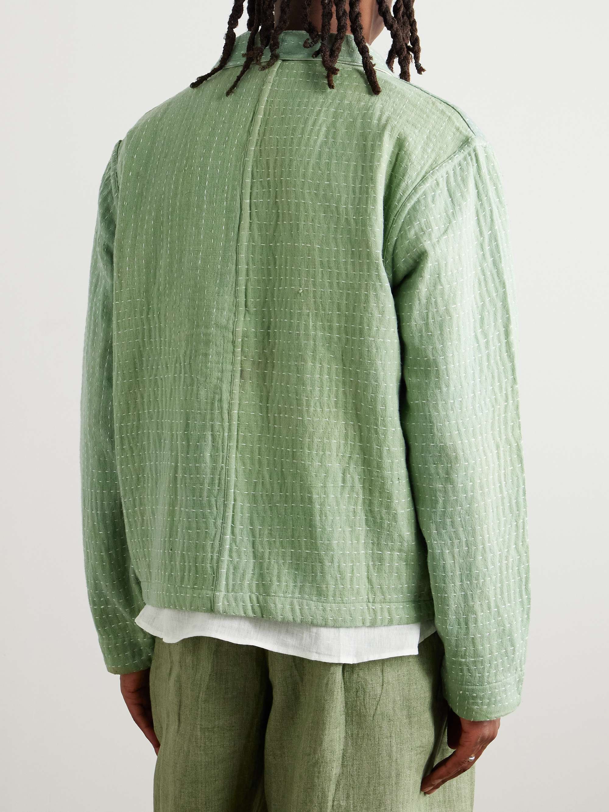 Embroidered Kantha Cotton-Gauze Chore Jacket view