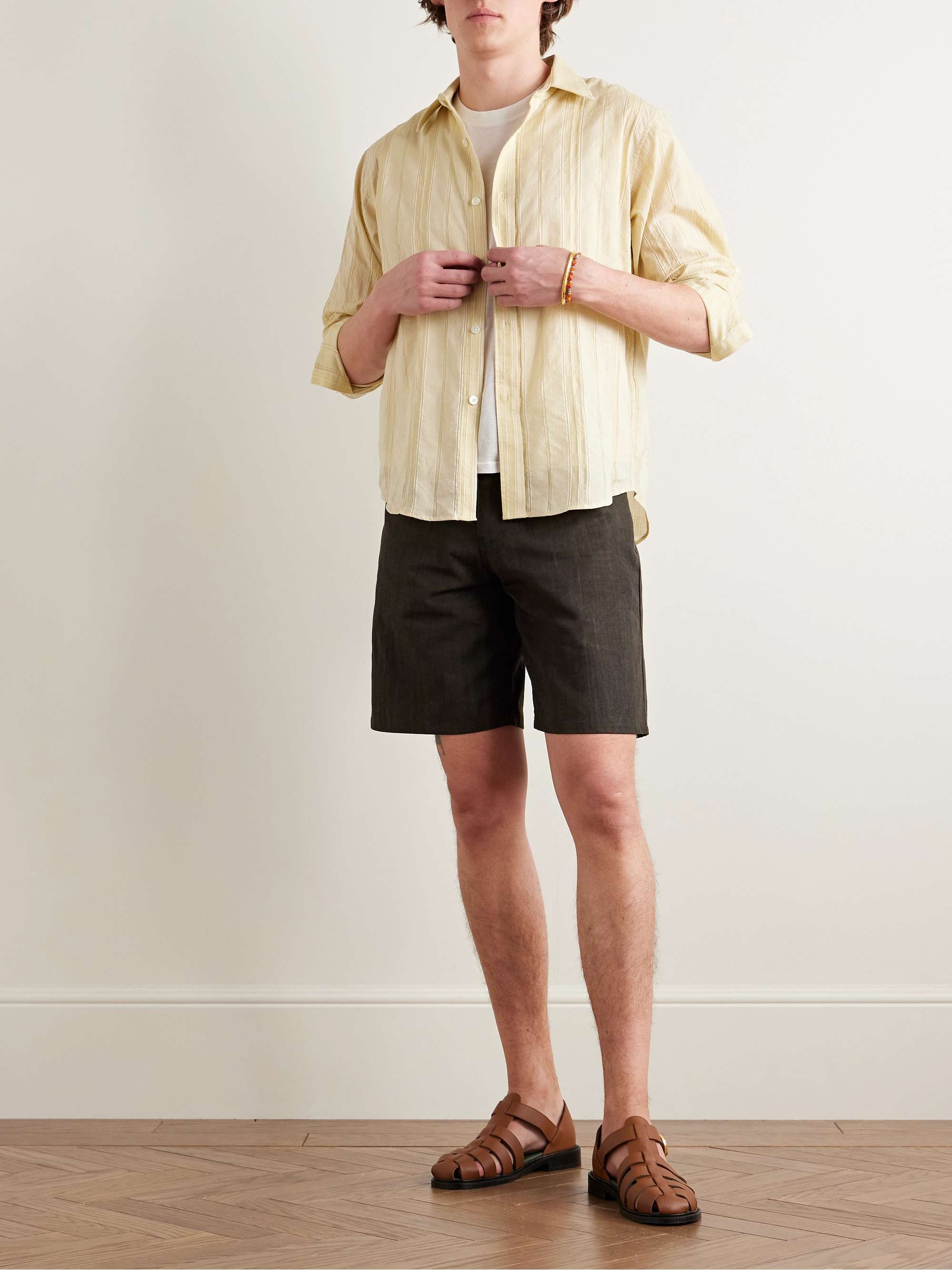 Straight-Leg Cotton-Canvas Shorts view