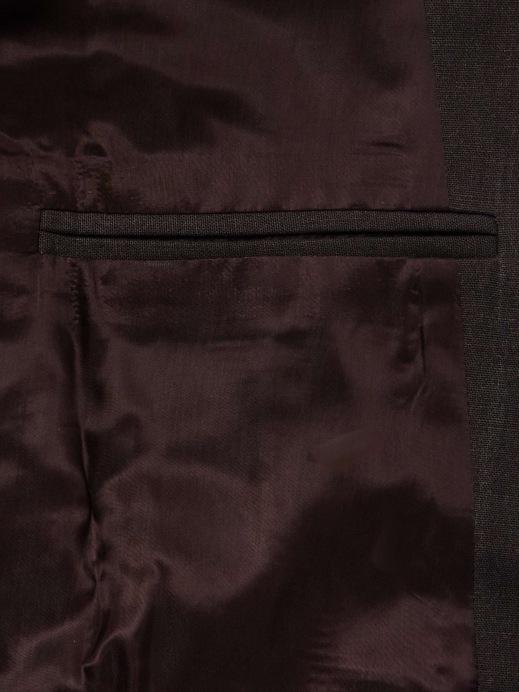Shawl-Lapel Double-Breasted Cotton-Canvas Suit Jacket view