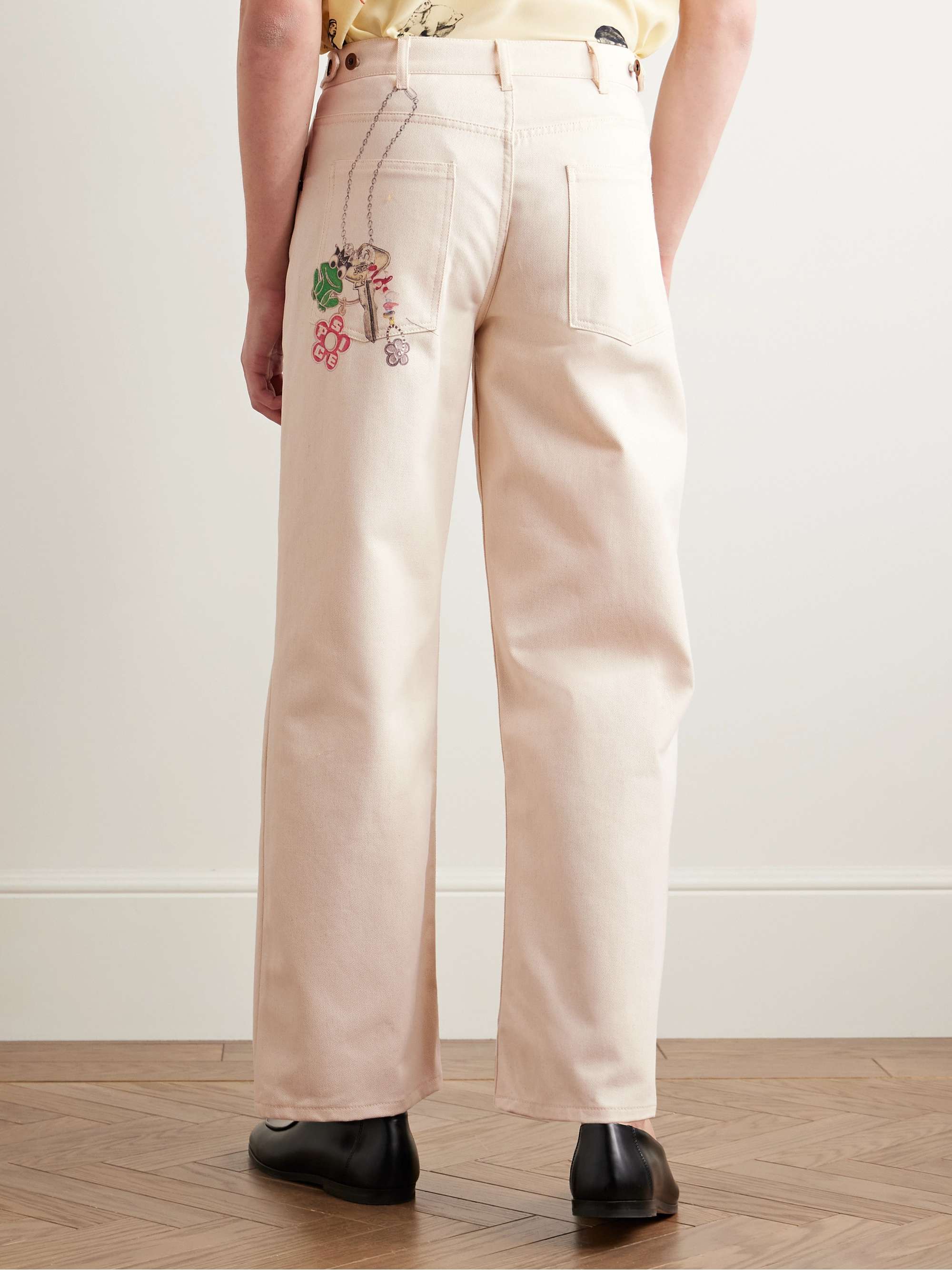 Straight-Leg Printed Jeans view