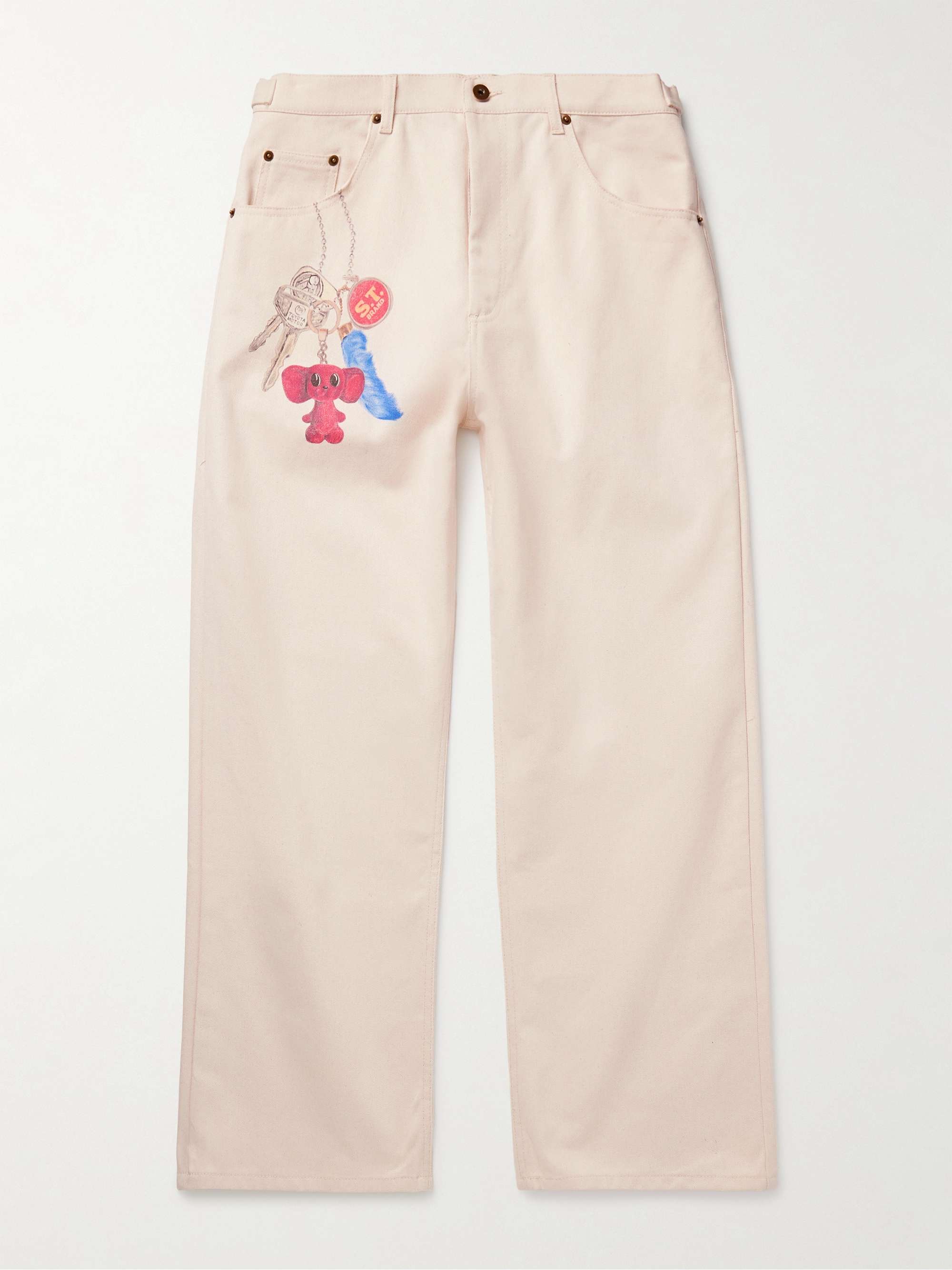 Straight-Leg Printed Jeans view