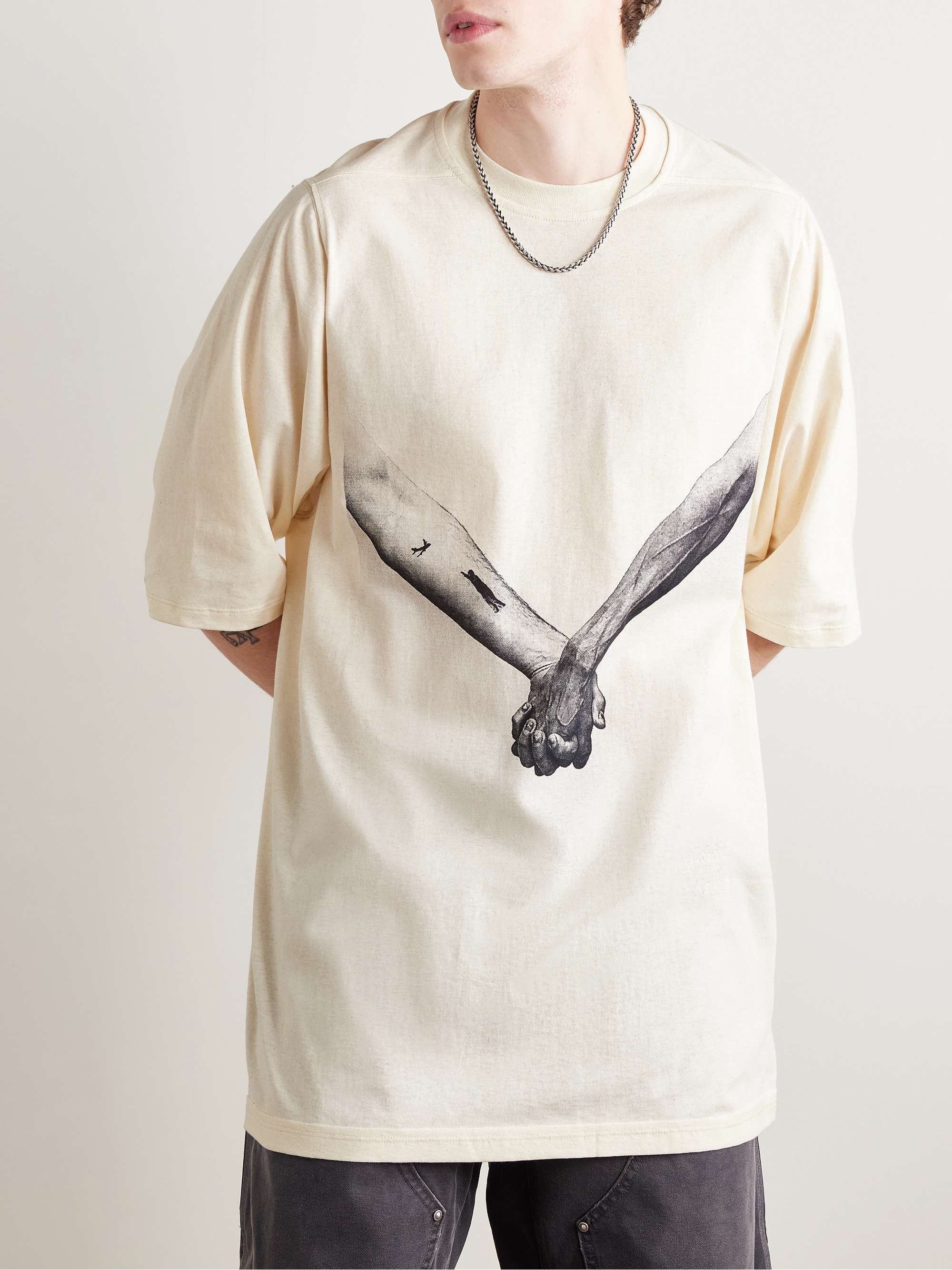 Oversized Printed Organic Cotton-Jersey T-Shirt view