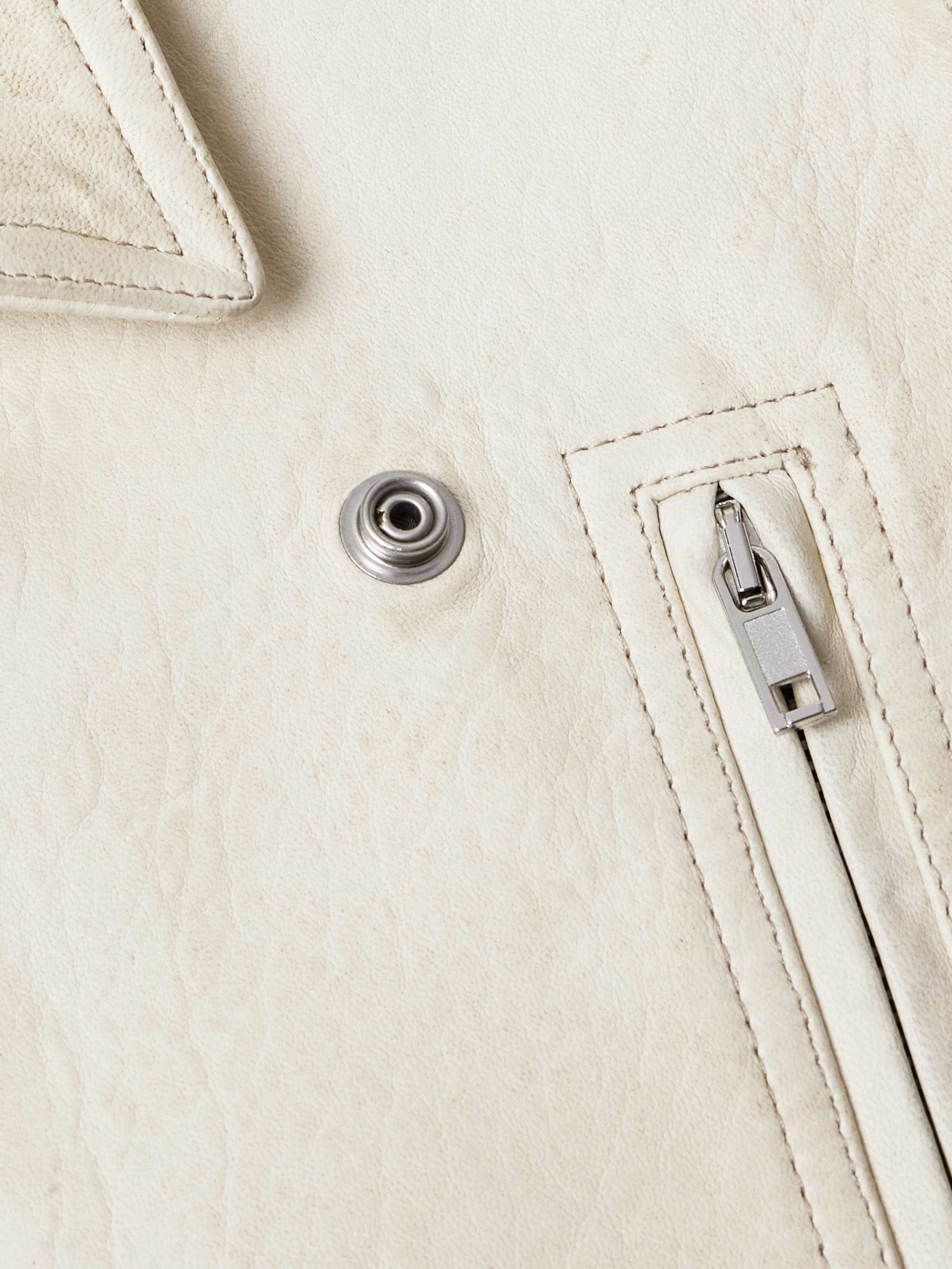 Belted Cropped Leather Jacket view