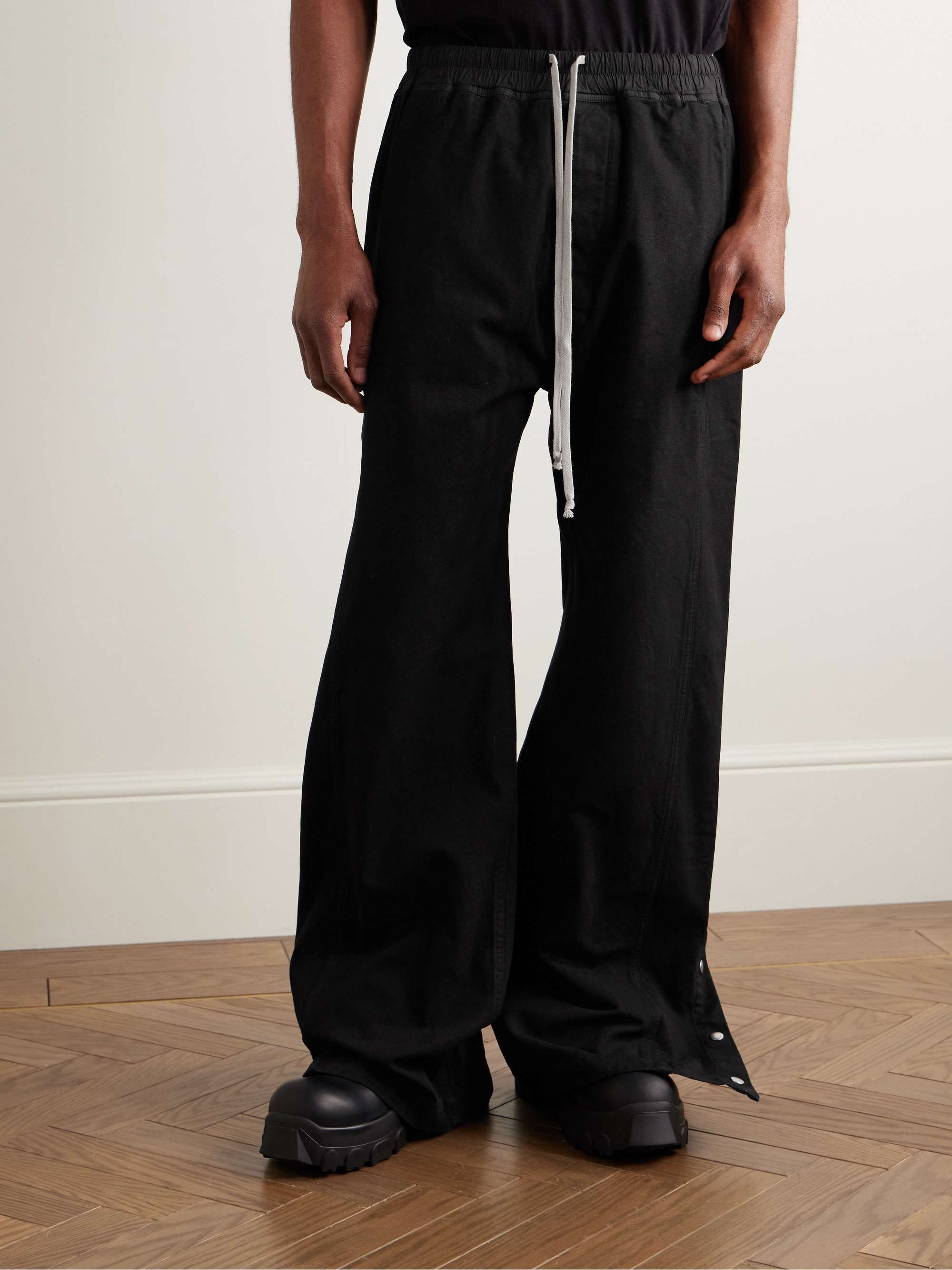Pusher Wide-Leg Cotton-Canvas Drawstring Trousers view