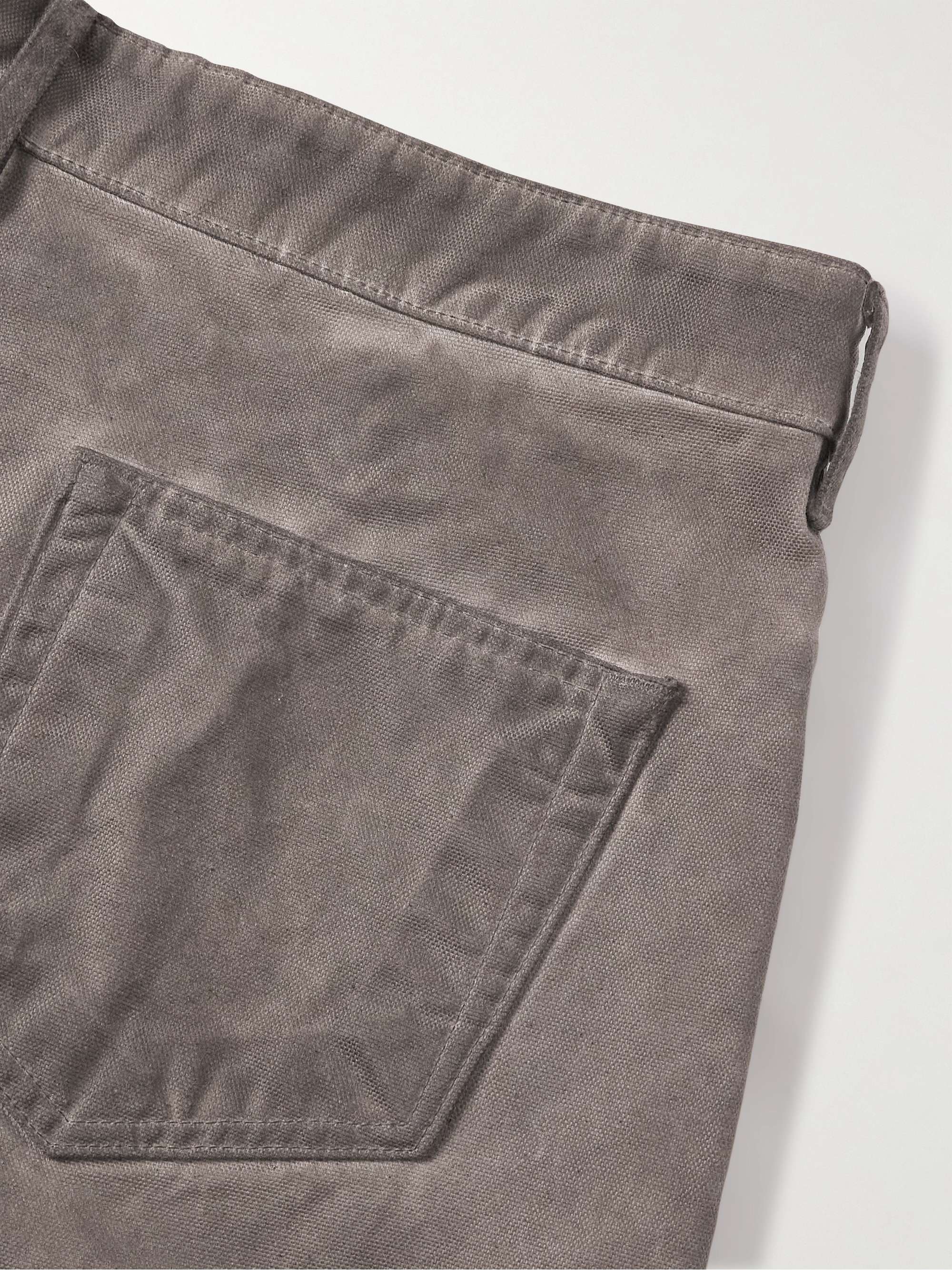 Geth Wide-Leg Organic Cotton-Canvas Trousers view