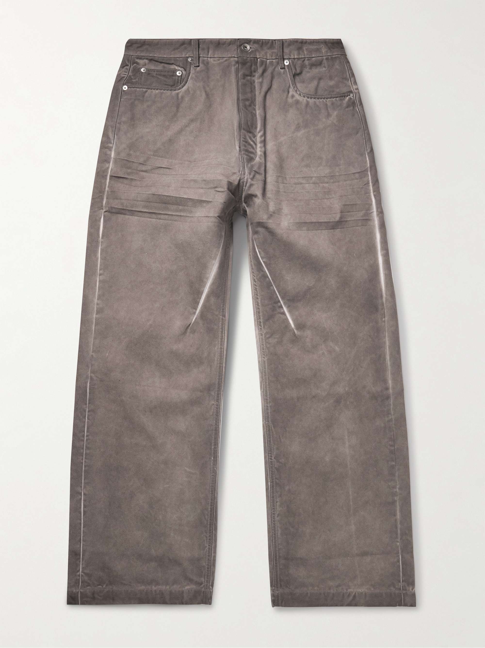 Geth Wide-Leg Organic Cotton-Canvas Trousers view