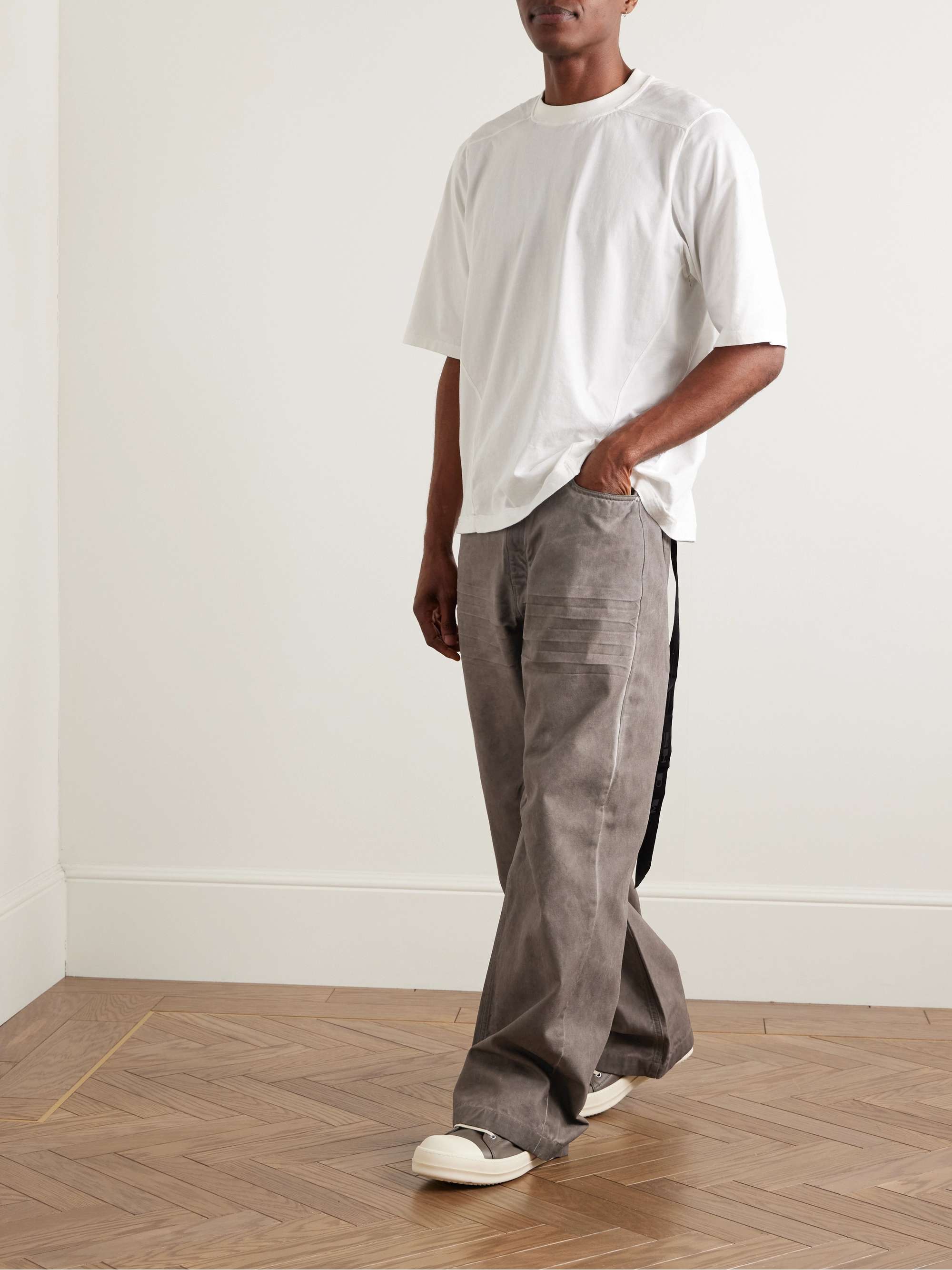 Geth Wide-Leg Organic Cotton-Canvas Trousers view