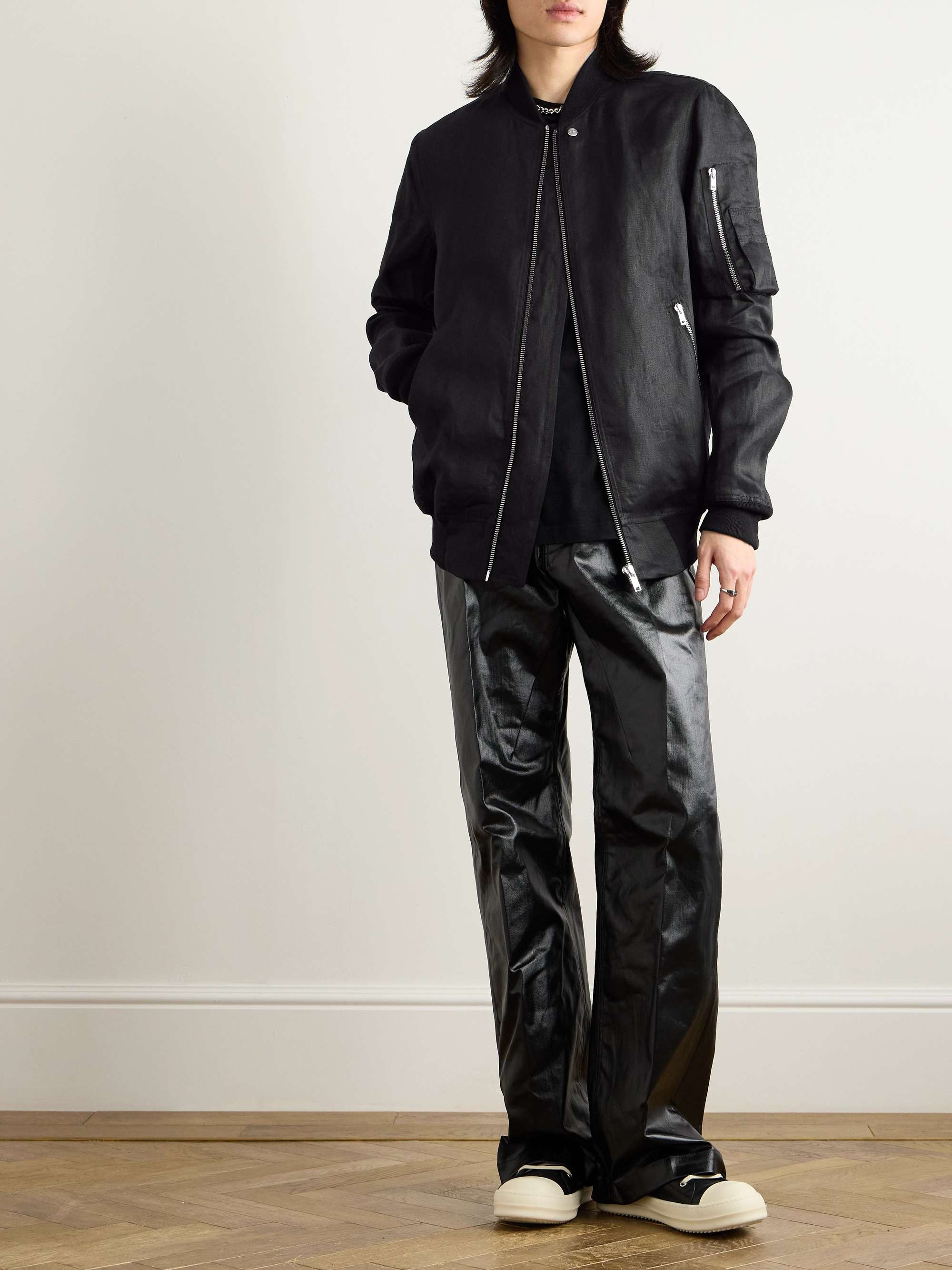 Classic Flight Webbing-Trimmed Cotton-Twill Bomber Jacket view