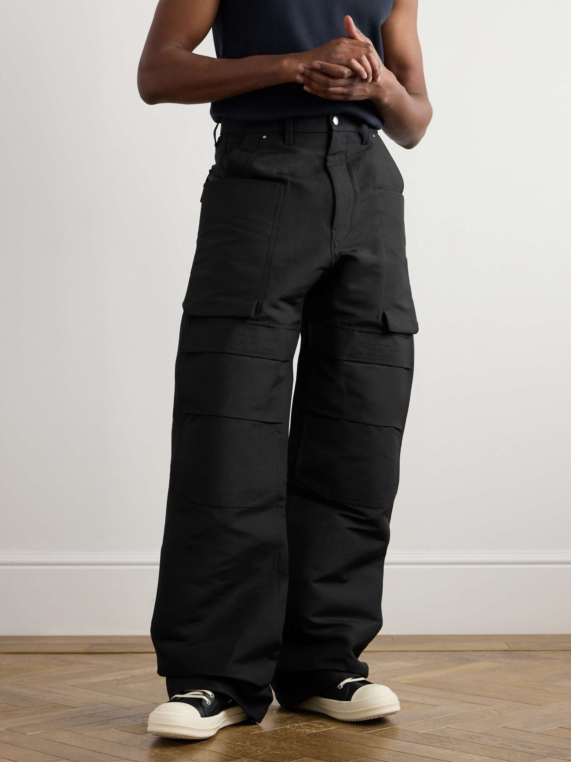 Stefan Wide-Leg Brushed Canvas Cargo Trousers view