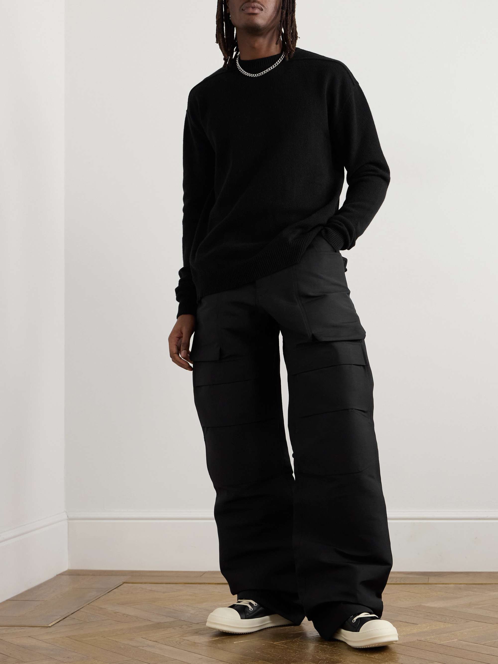 Stefan Wide-Leg Brushed Canvas Cargo Trousers view