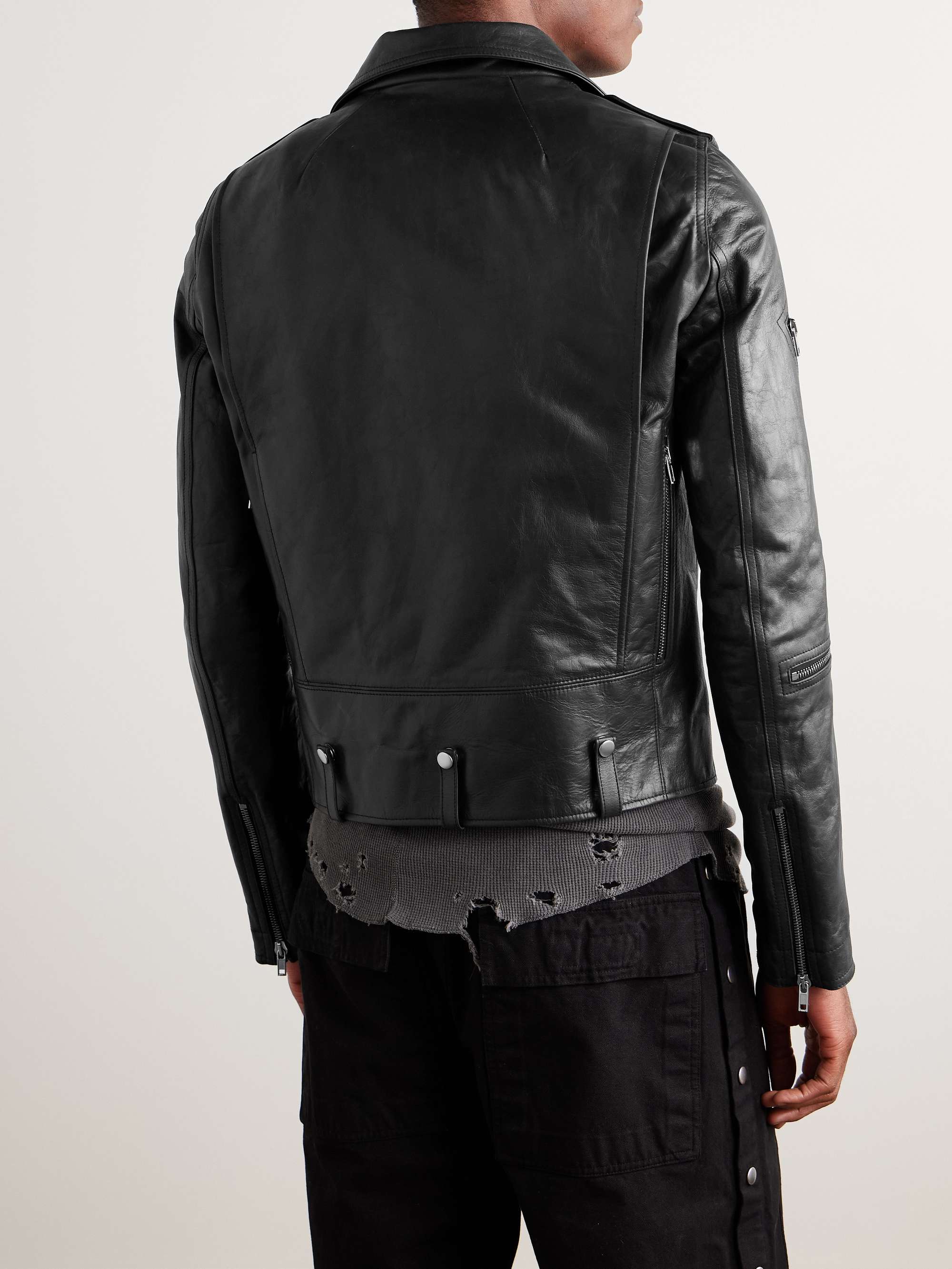 Stooges Slim-Fit Leather Biker Jacket view