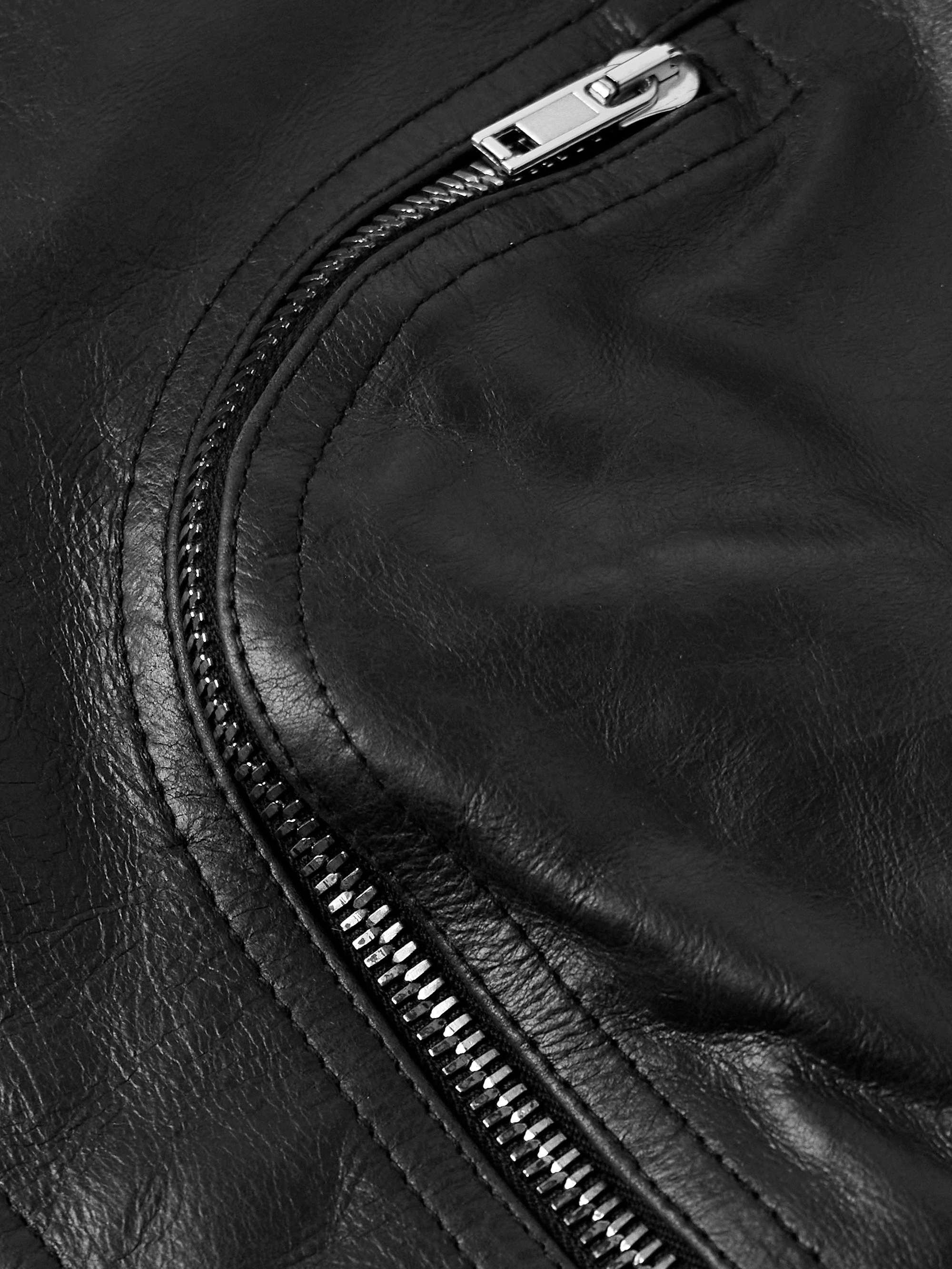 Stooges Slim-Fit Leather Biker Jacket view