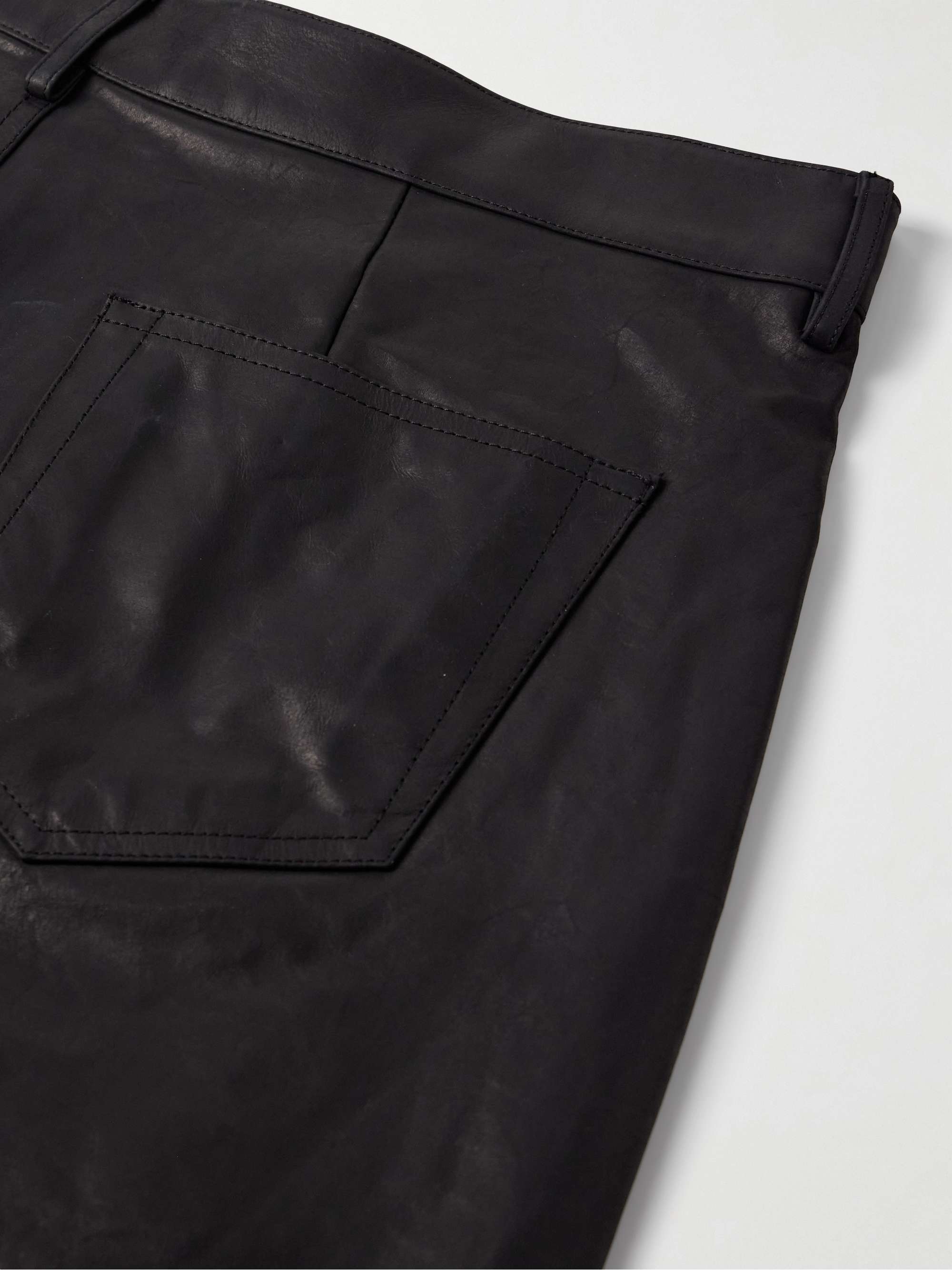 Geth Wide-Leg Leather Shorts view