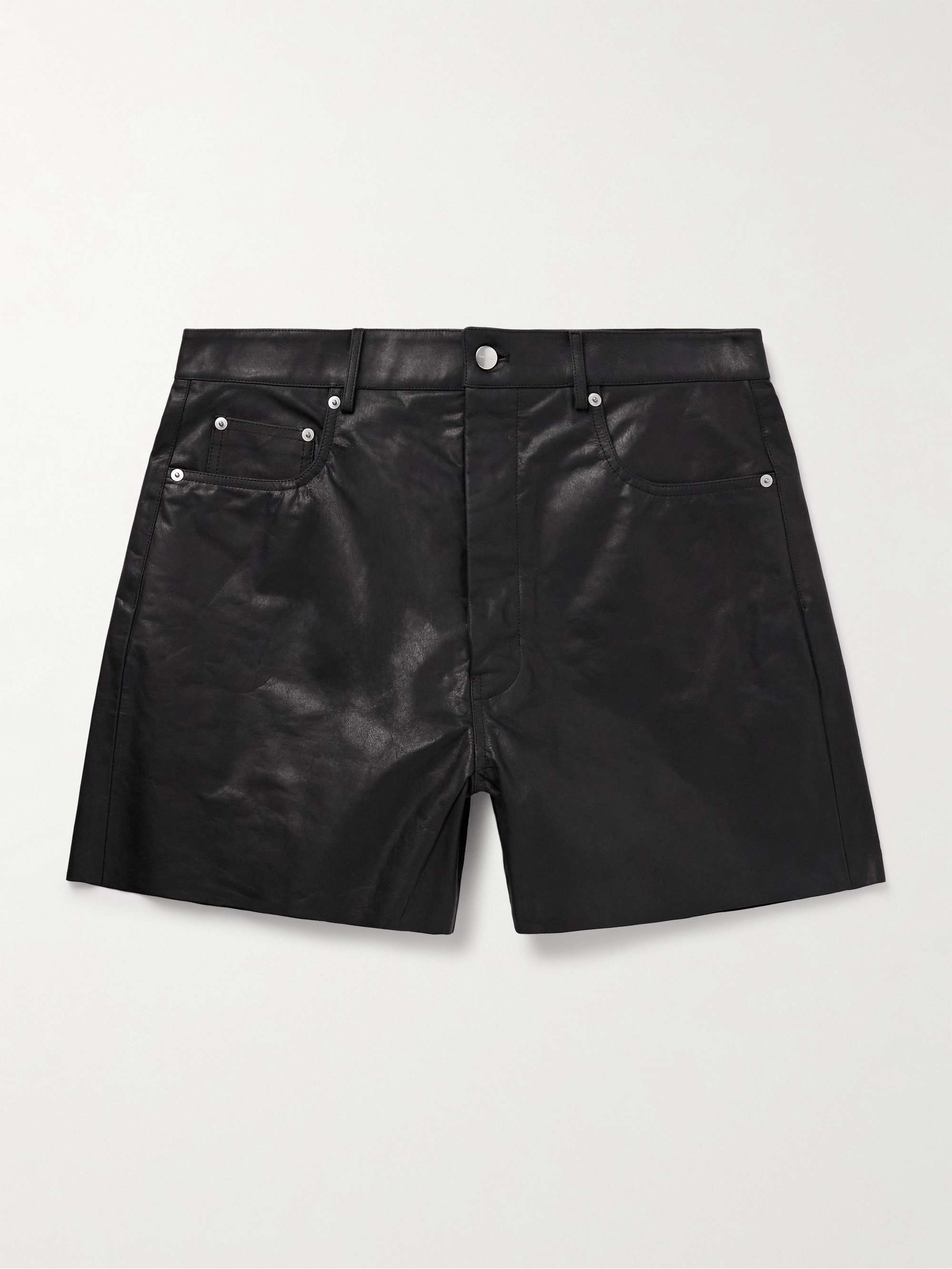 Geth Wide-Leg Leather Shorts view