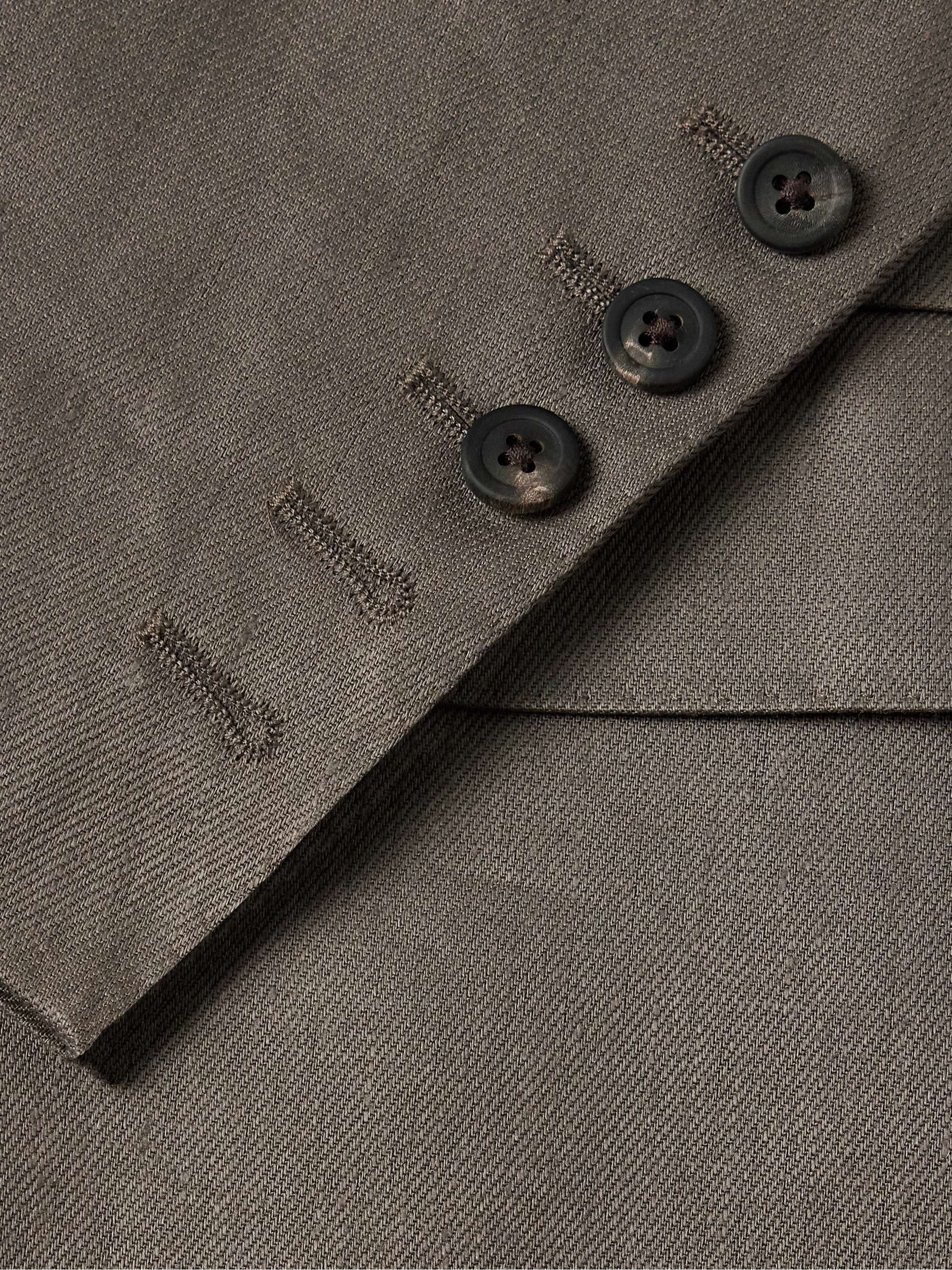 Double-Breasted Linen-Twill Blazer view