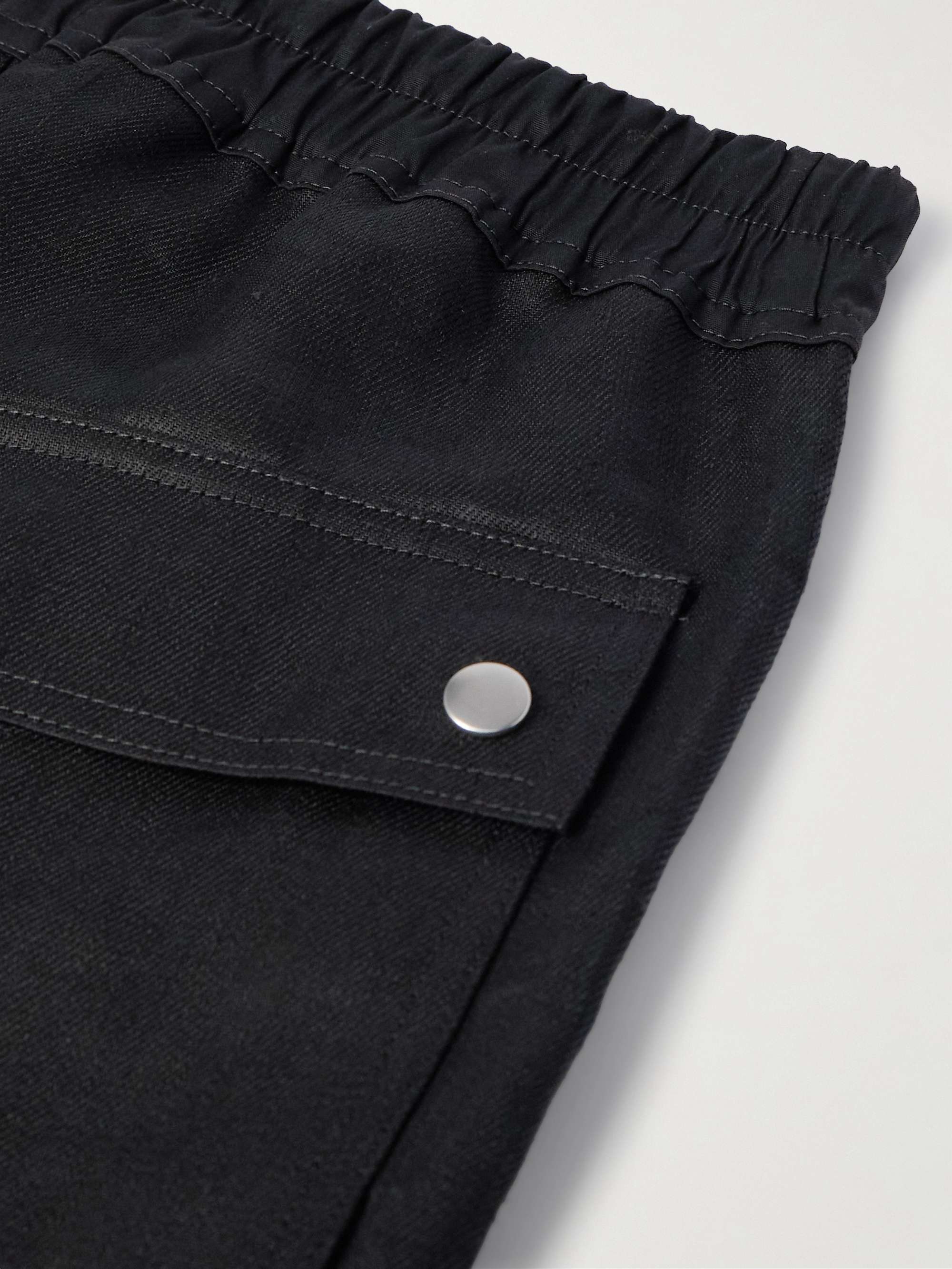Slim-Fit Tapered Zip-Detailed Linen-Canvas Trousers view