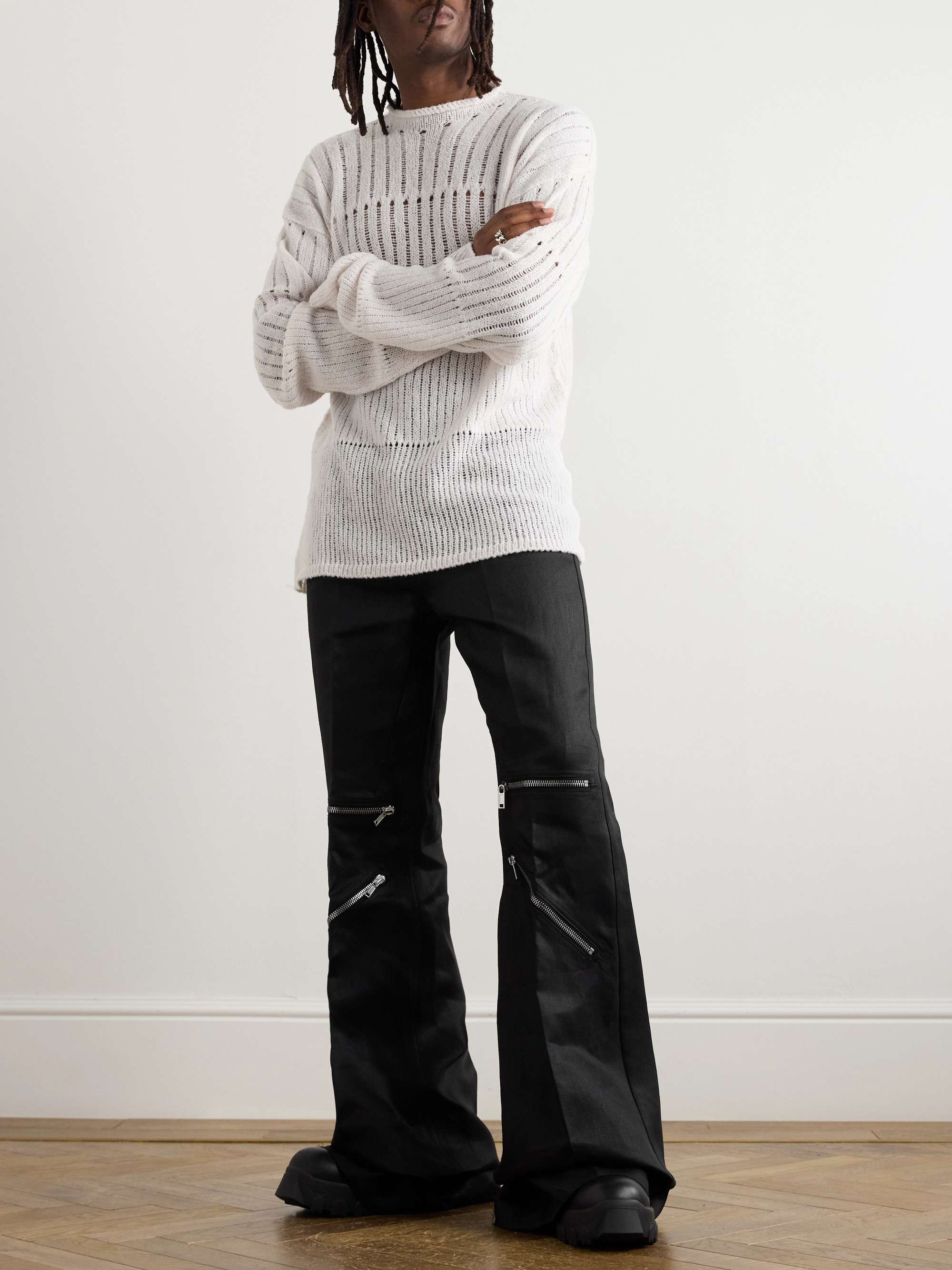Bolan Flared Linen-Twill Cargo Trousers view