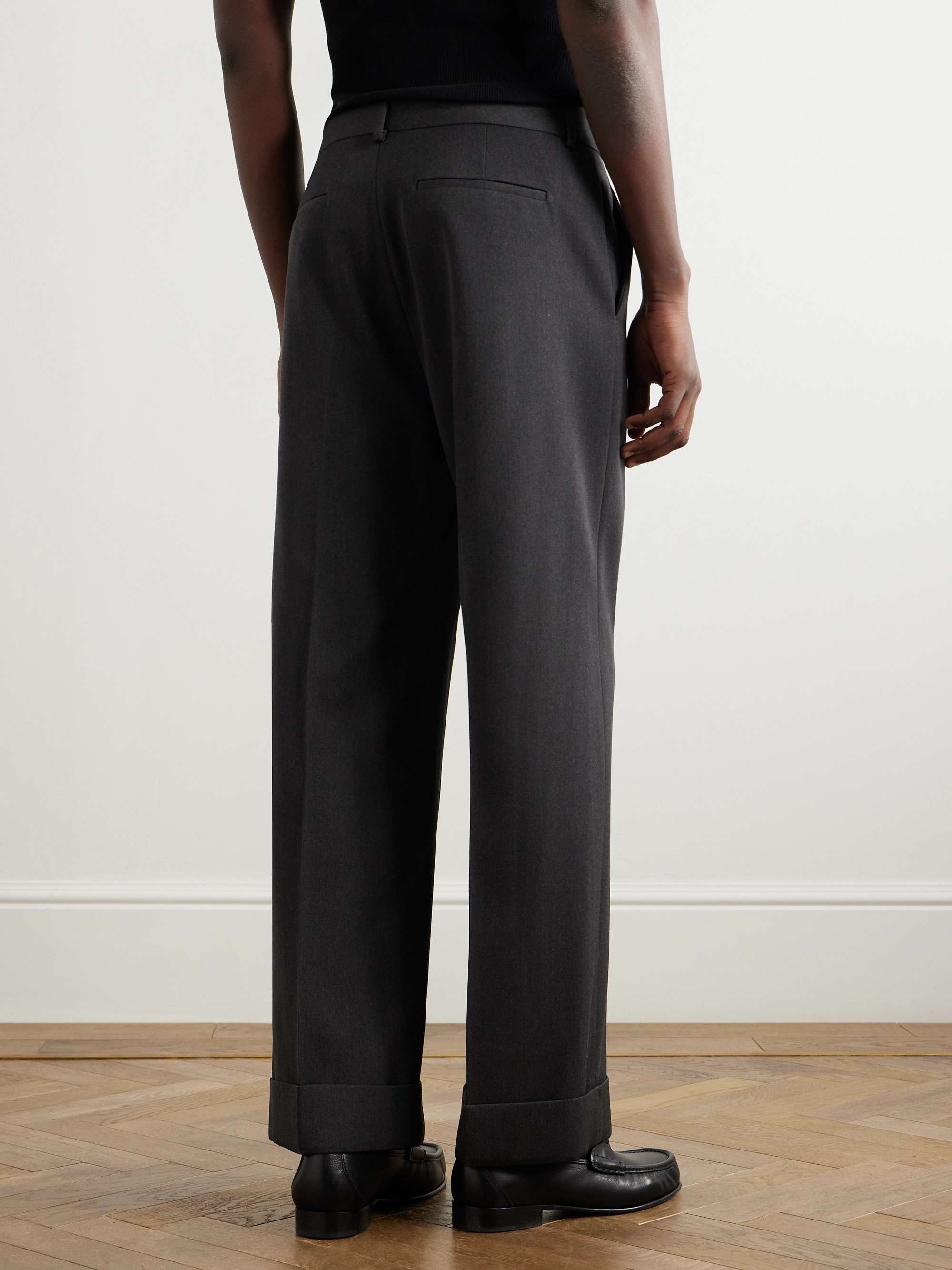 Straight-Leg Grain de Poudre Virgin Wool Trousers view