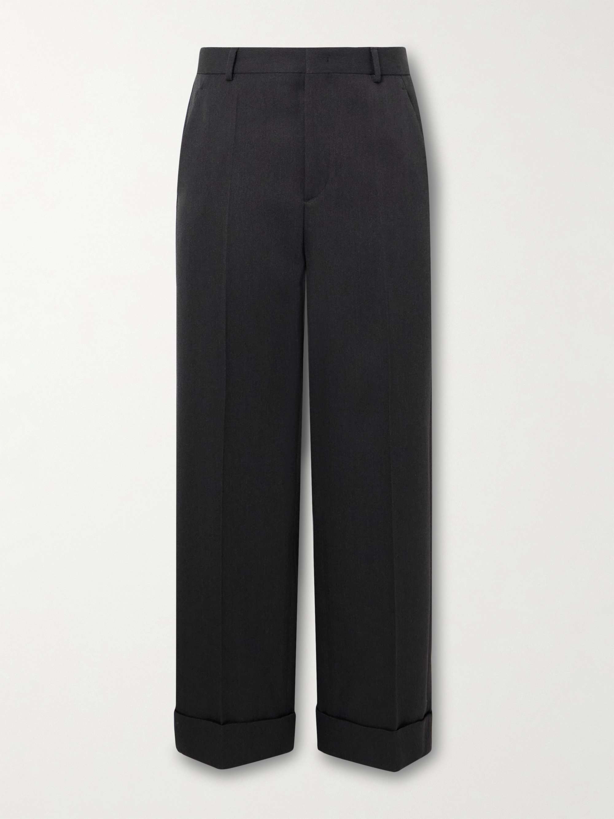 Straight-Leg Grain de Poudre Virgin Wool Trousers view