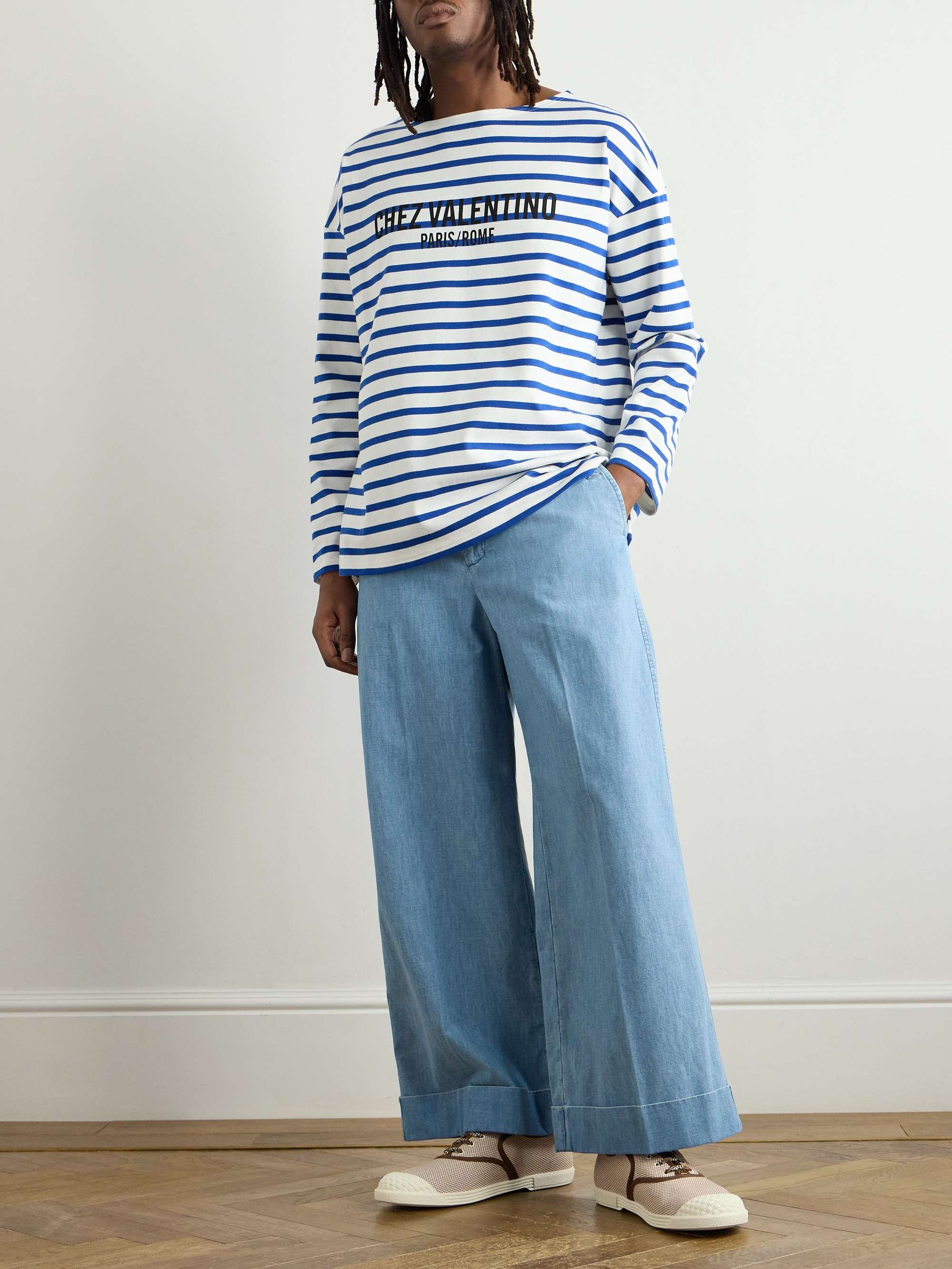 Logo-Print Striped Cotton-Jersey T-Shirt view