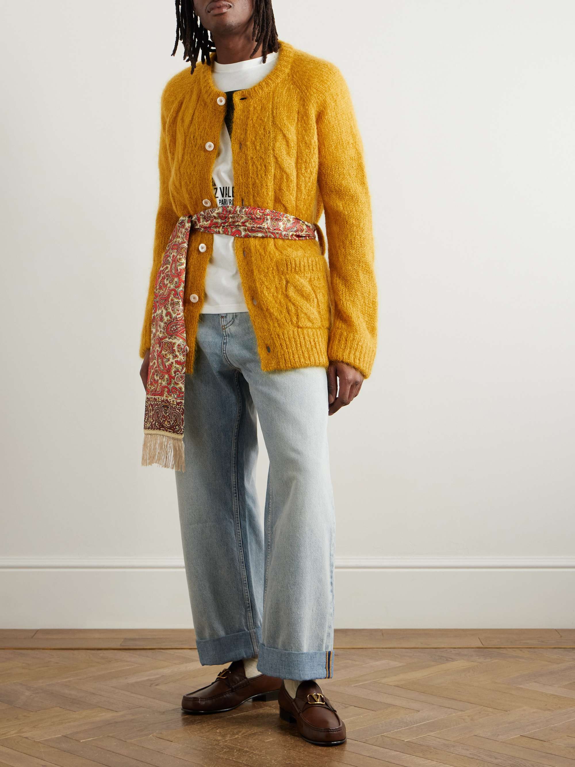 Cable-Knit Mohair-Blend Cardigan view