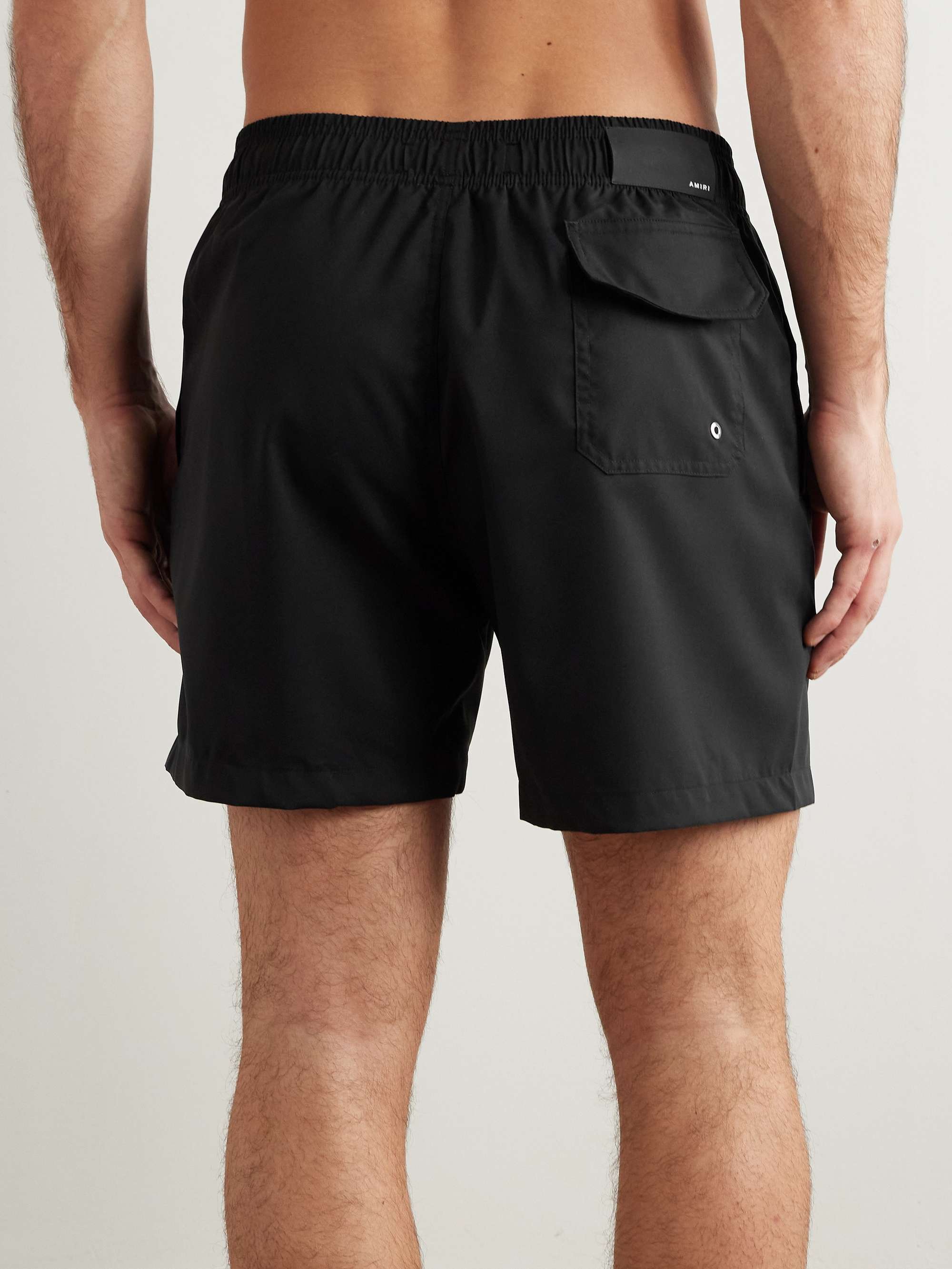 Pool Cue Straight-Leg Mid-Length Logo-Print Swim Shorts view