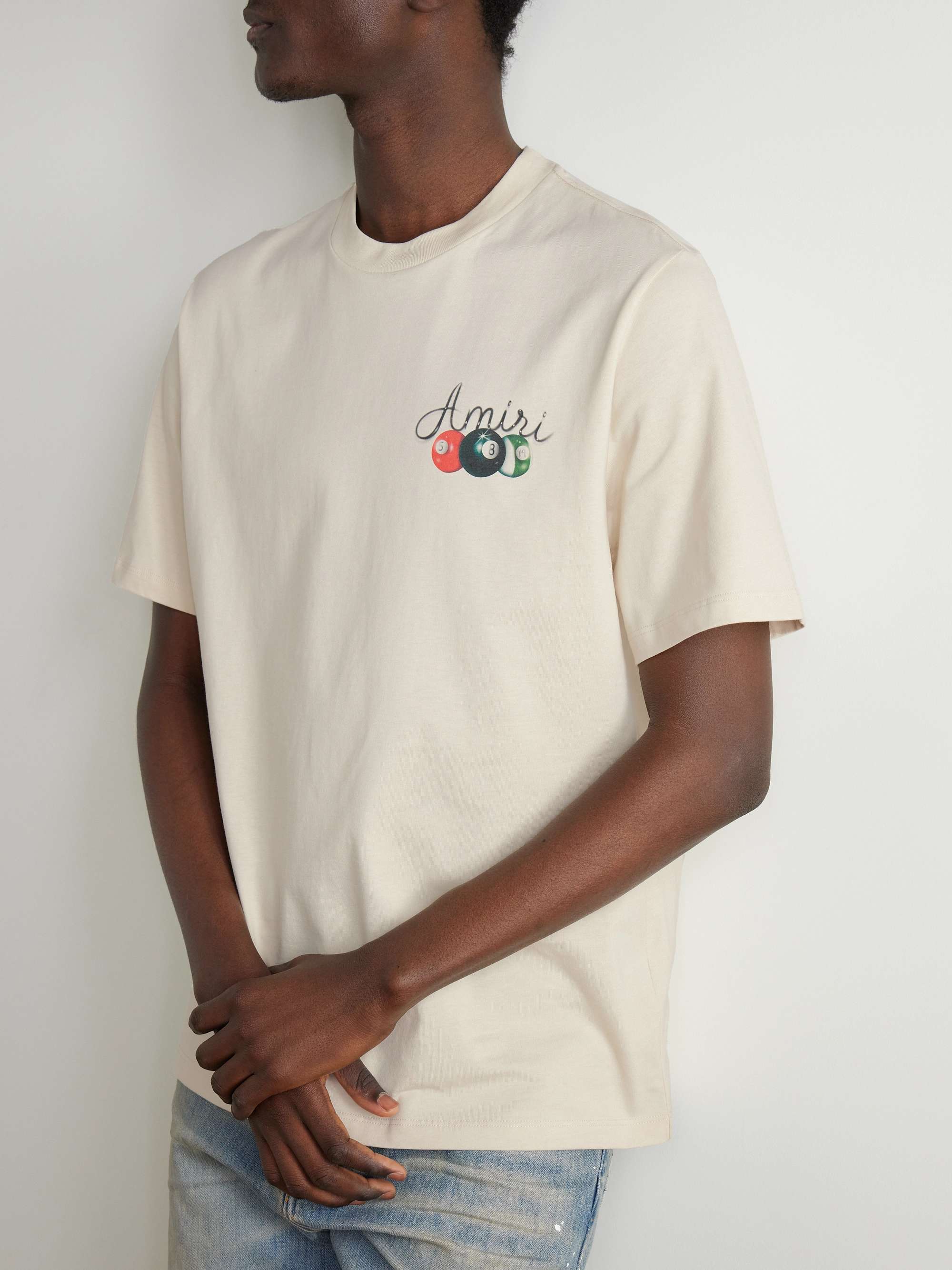 Pool Cue Logo-Print Cotton-Jersey T-Shirt view