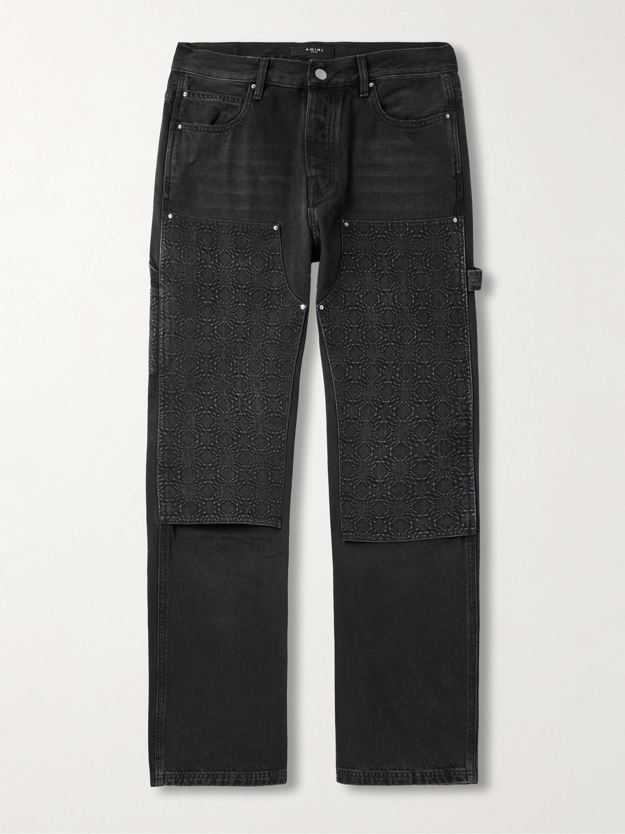 Straight-Leg Panelled Debossed Jeans view