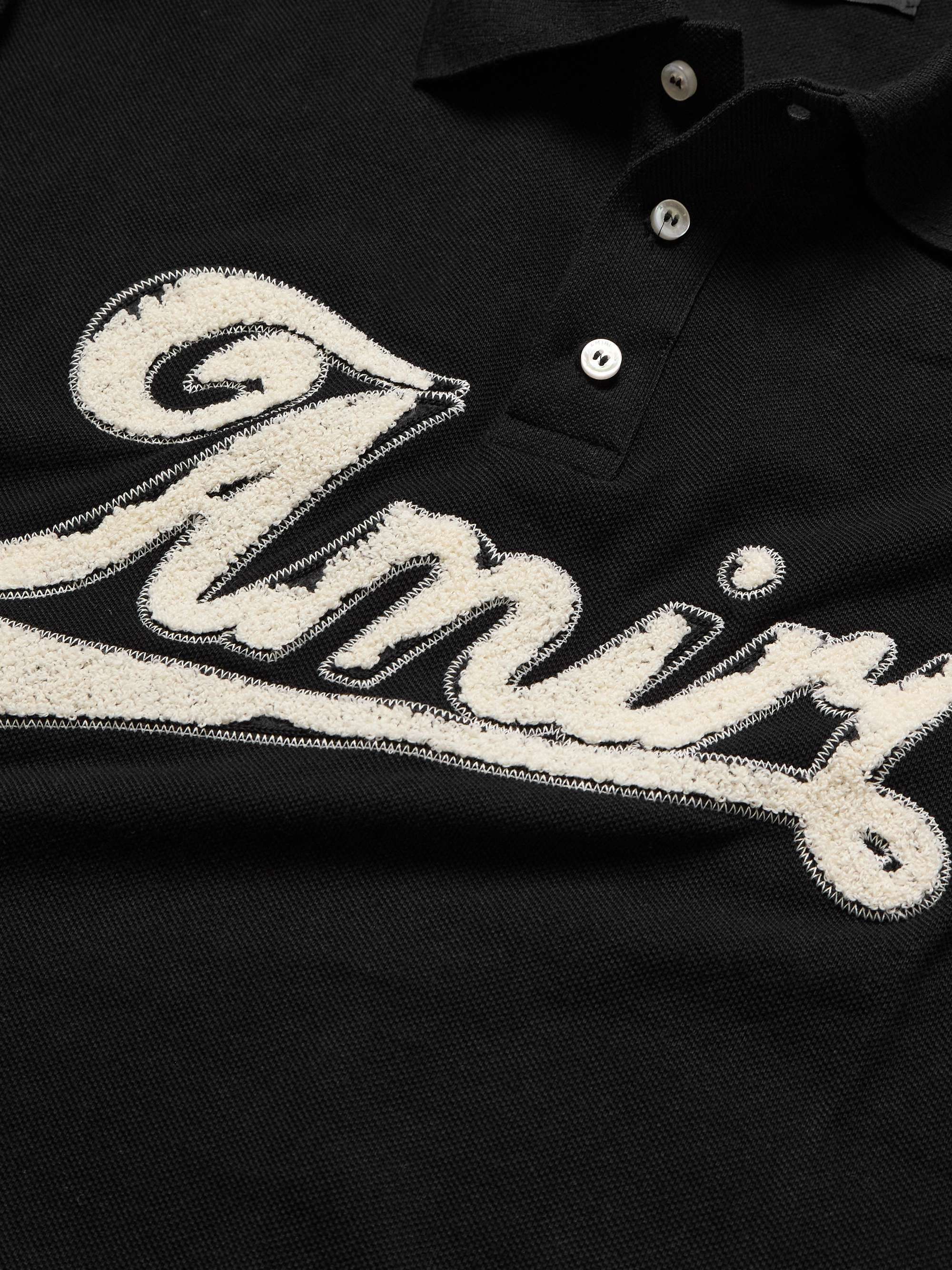 Logo-Flocked Cotton-Piqué Polo Shirt view