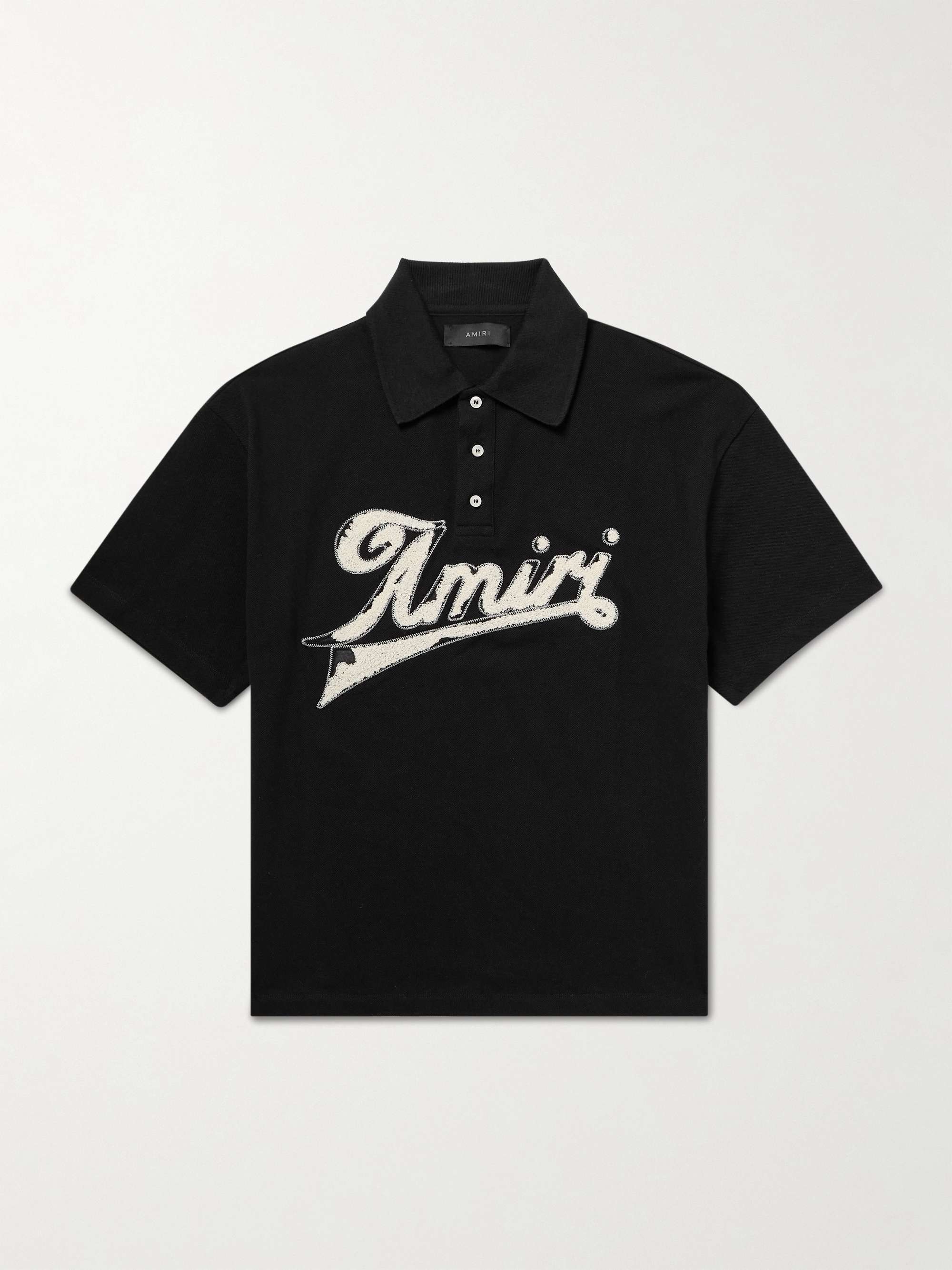 Logo-Flocked Cotton-Piqué Polo Shirt view
