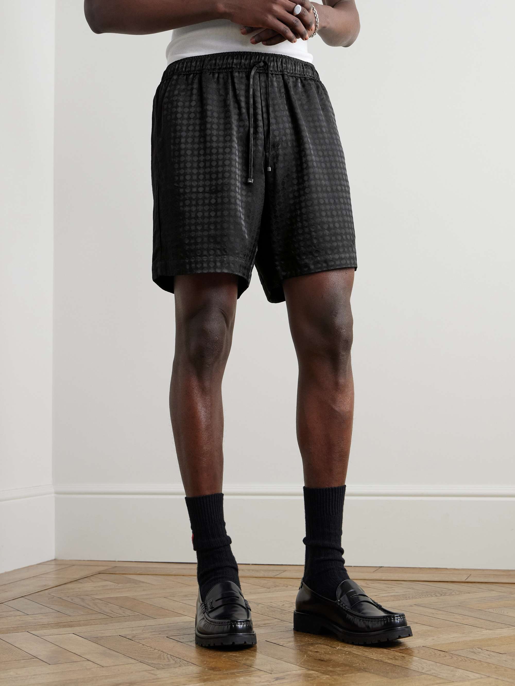 Straight-Leg Jacquard Drawstring Shorts view