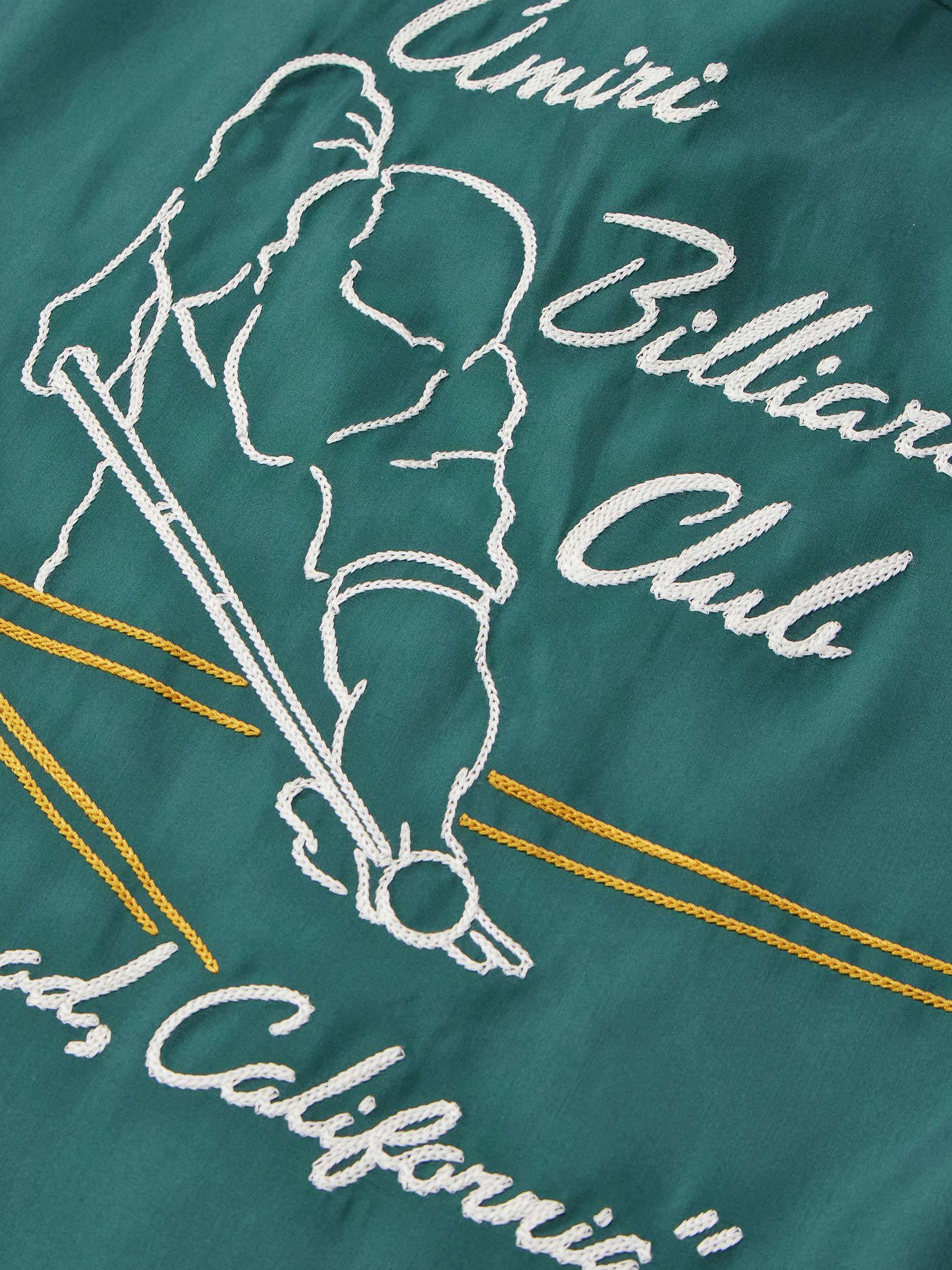Camp-Collar Logo-Embroidered Modal-Satin Shirt view