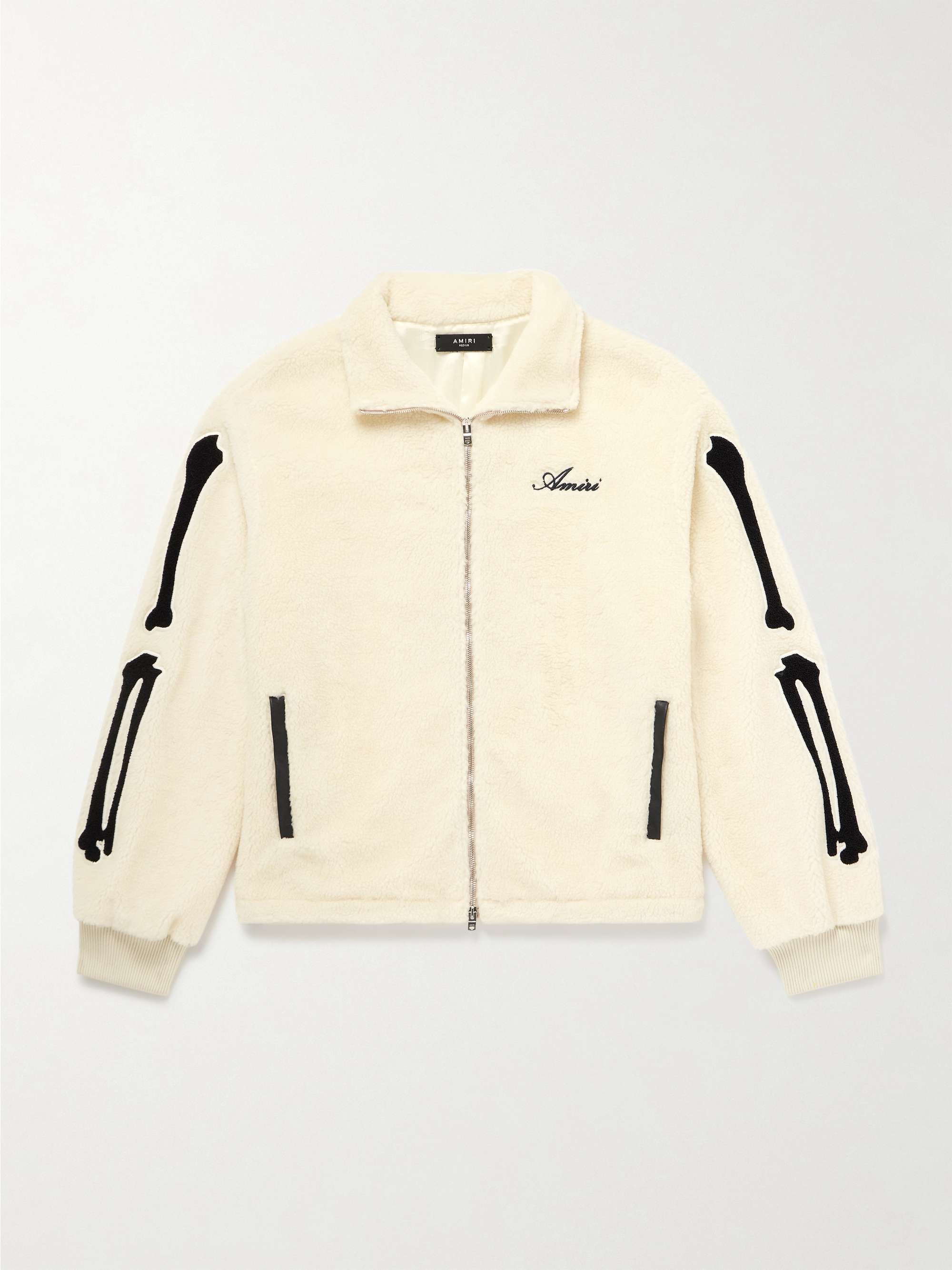Bones Appliquéd Logo-Embroidered Fleece Jacket view