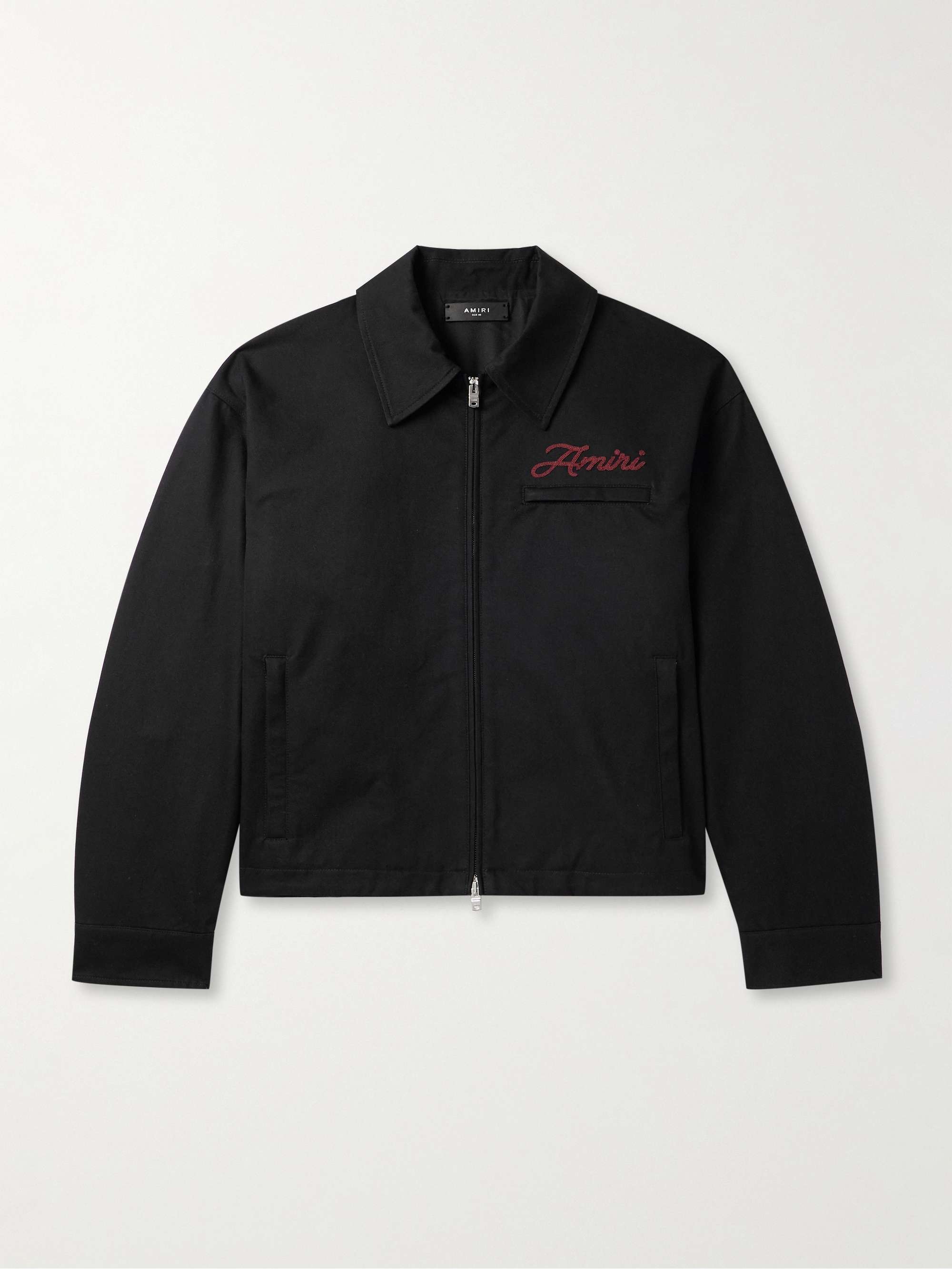 Logo-Embroidered Appliquéd Cotton-Twill Jacket view
